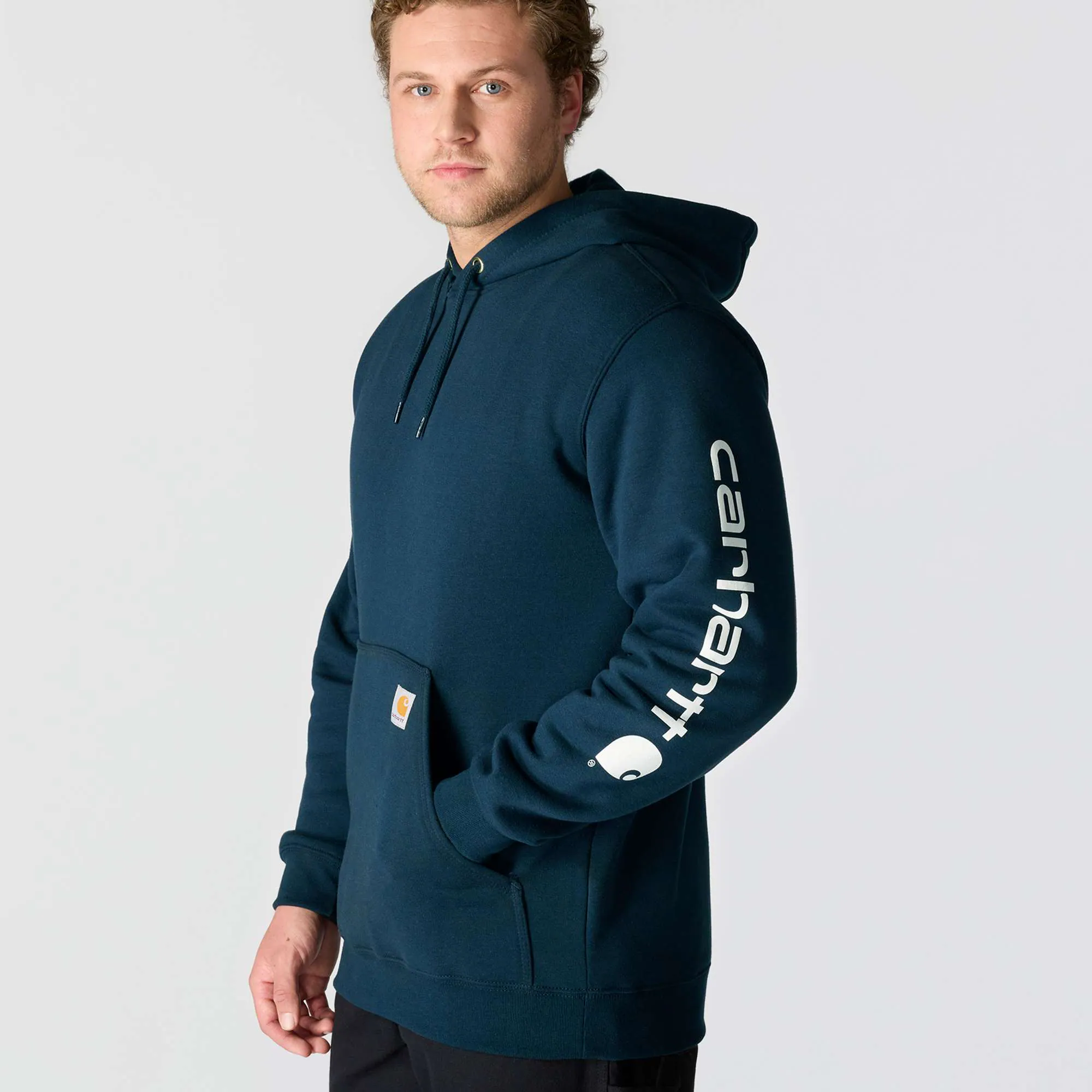 Loose Fit Midweight Logo Sleeve Graphic Hoodie