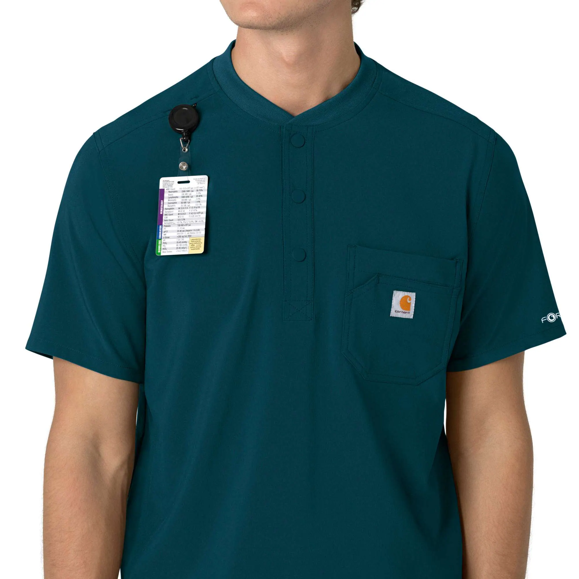 Force Cross-Flex Men's Henley Scrub Top