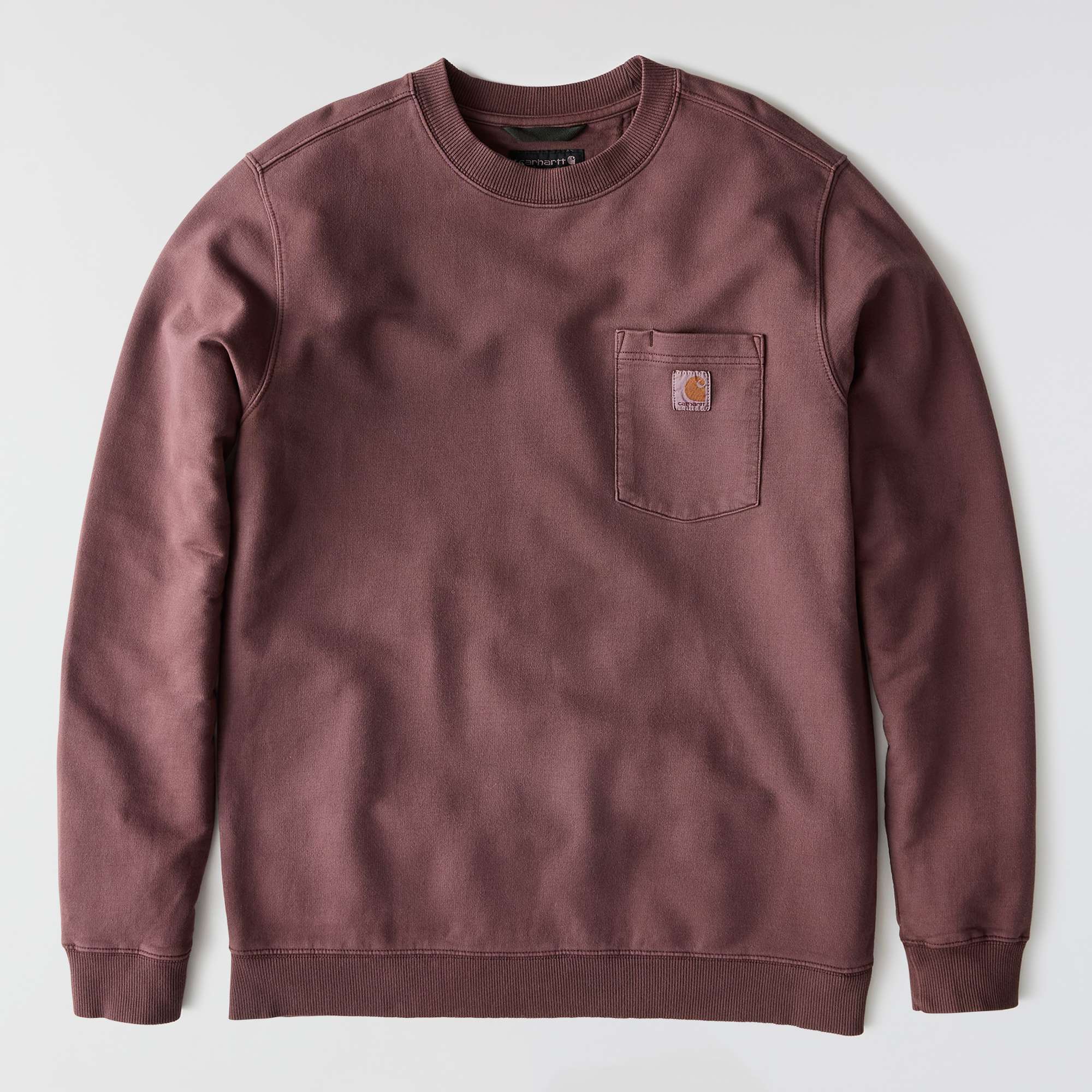 Relaxed Fit Midweight Garment Dye French Terry Crewneck Pocket Sweatshirt