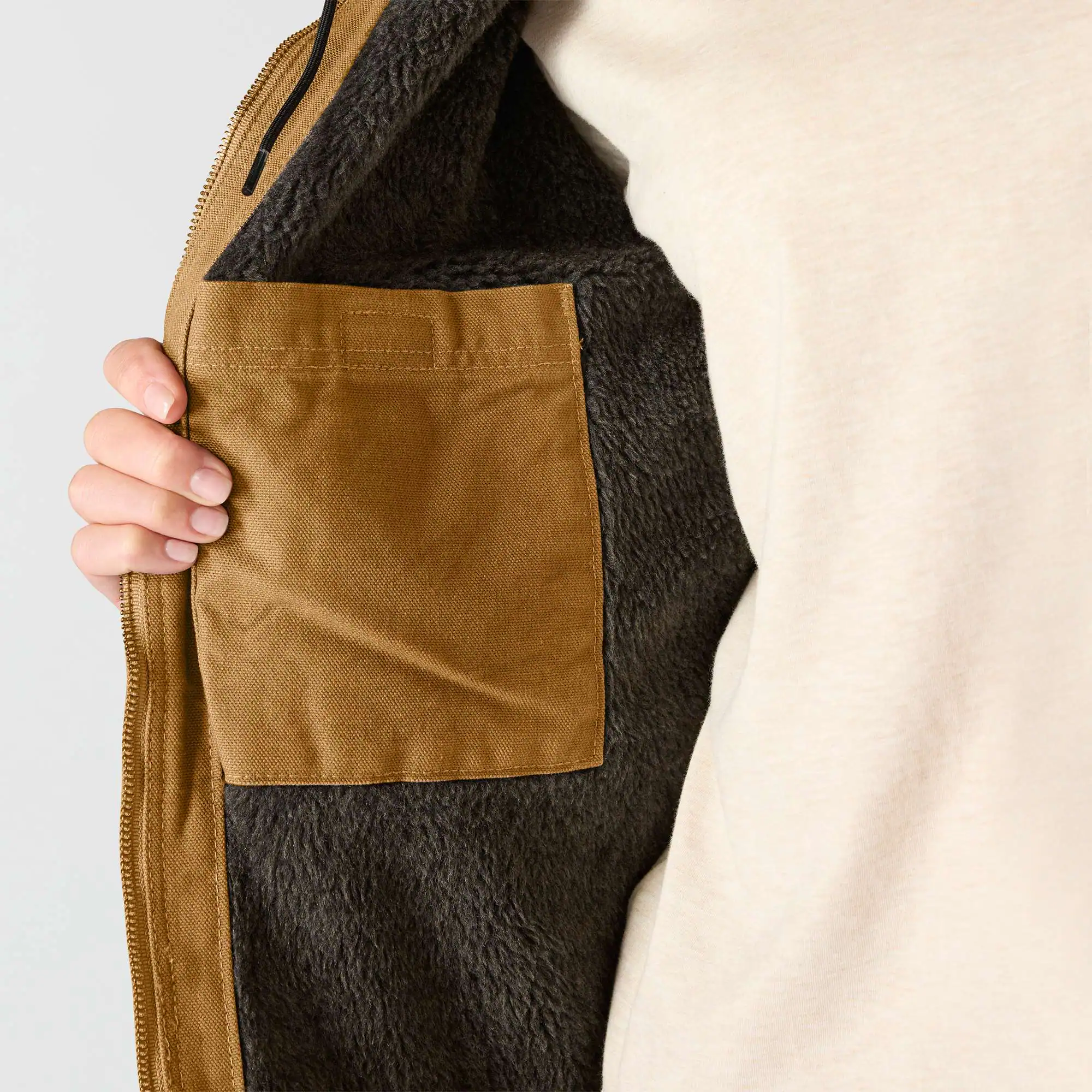 Women's Sherpa Lined Jacket - Loose Fit - Washed Duck - 3 Warmest Rating