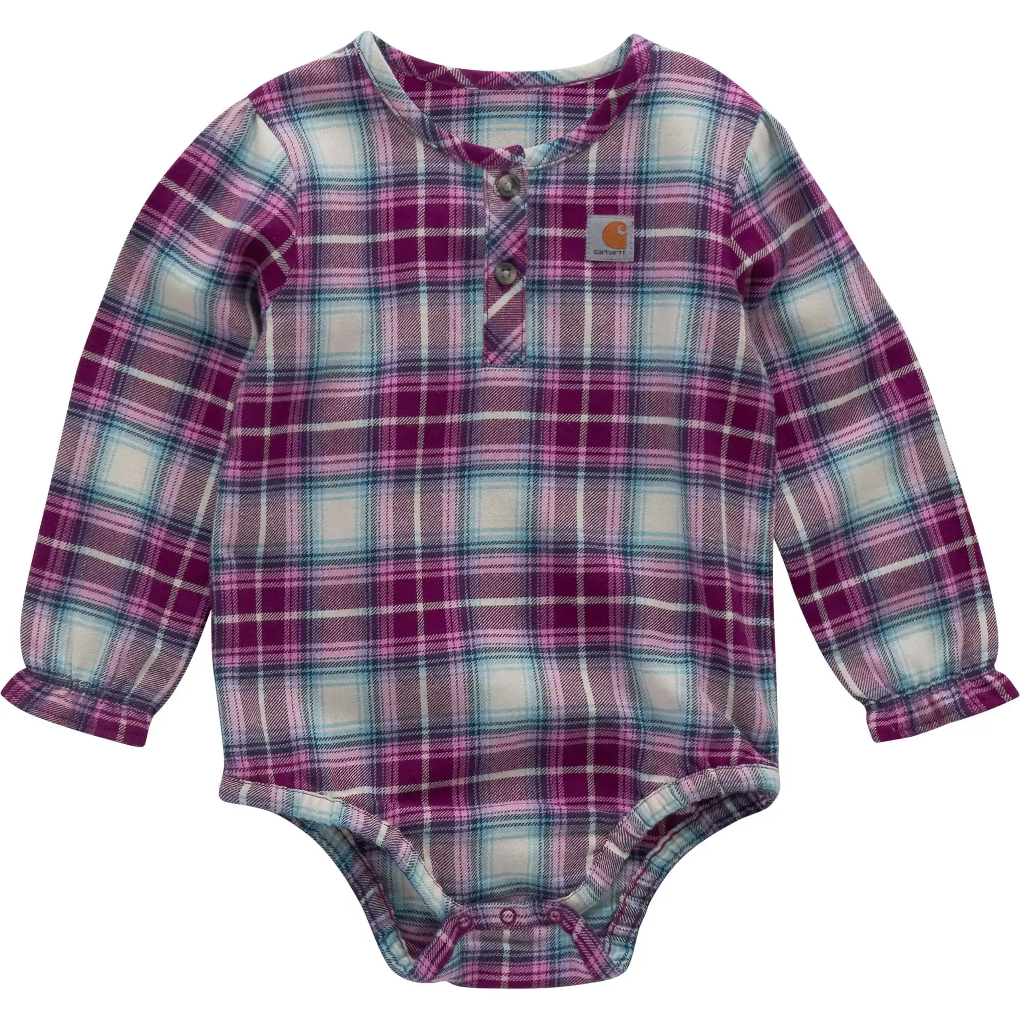 Girls' Long Sleeve Flannel Ruffle Sleeve Bodysuit (Baby)