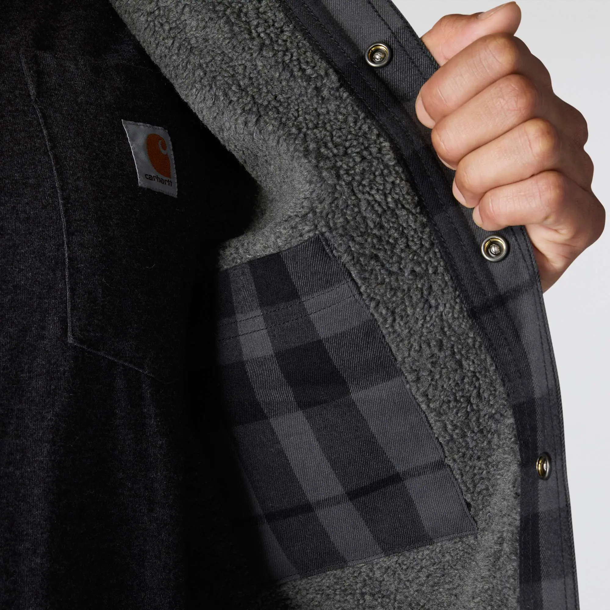 Relaxed Fit Flannel Sherpa-Lined Shirt Jac