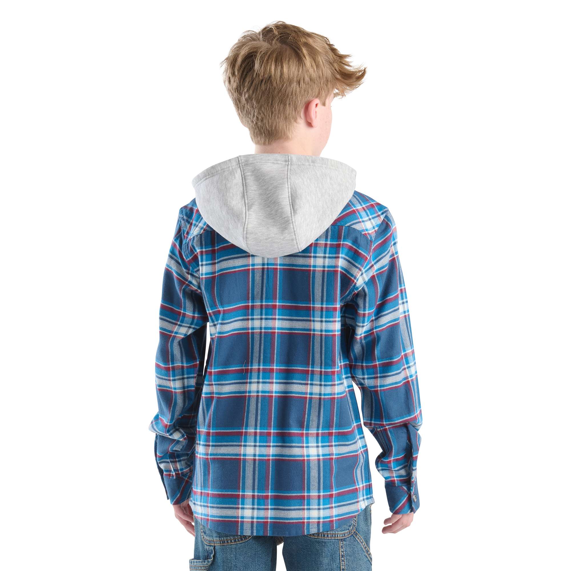Boys' Long Sleeve Hooded Flannel Button-Front Shirt (Child/Youth)