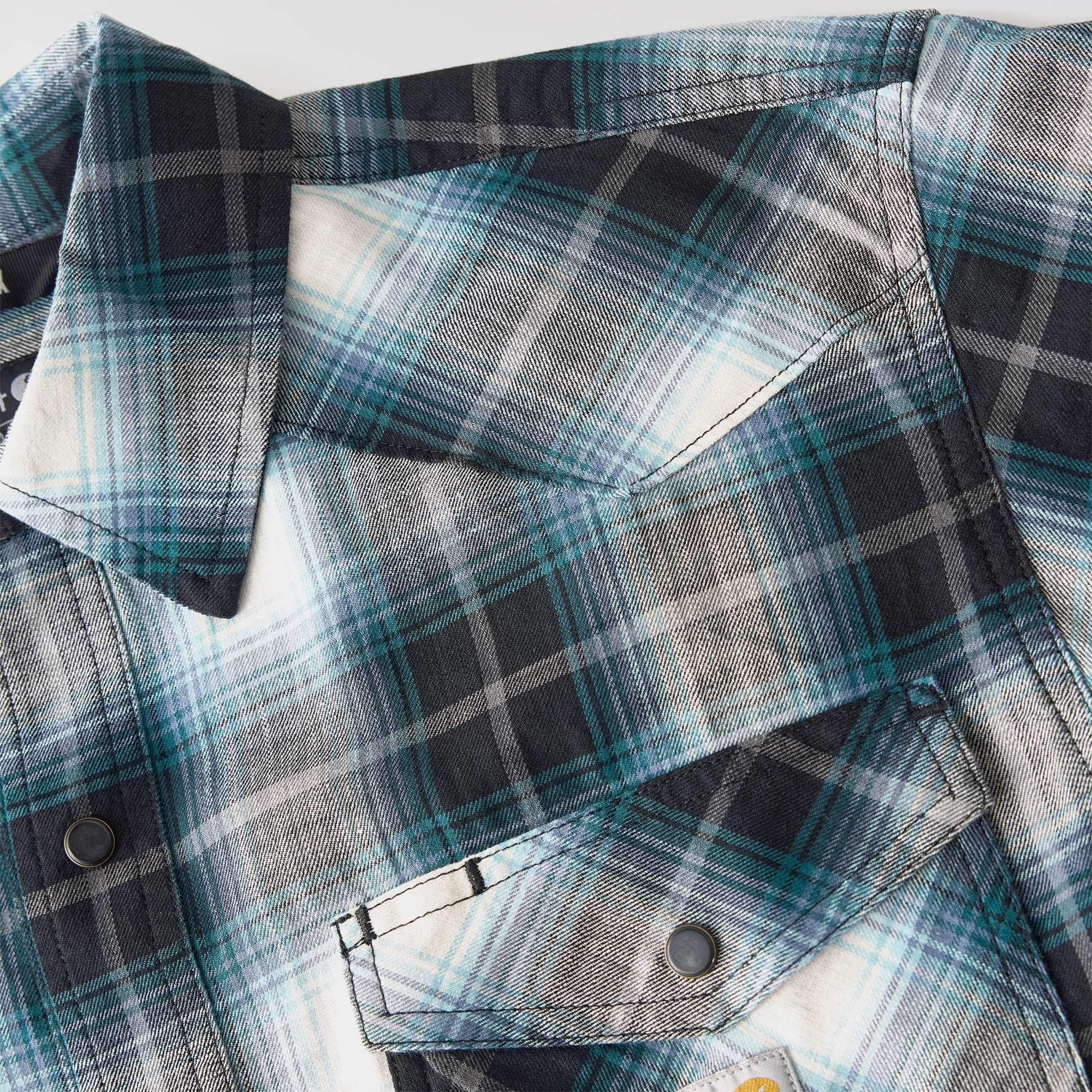 Montana Rugged Flex™ Relaxed Fit Lightweight Long-Sleeve Snap-Front Plaid Shirt