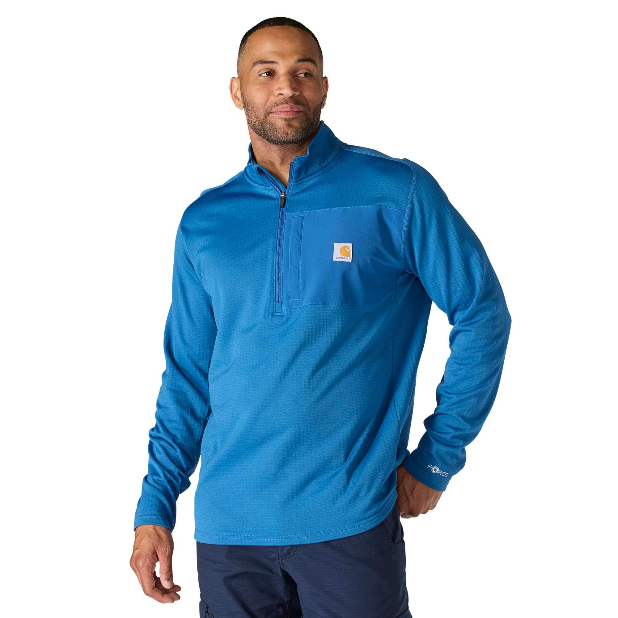 Carhartt Force® Relaxed Fit Mock Neck Half-Zip Fleece-Lined Shirt