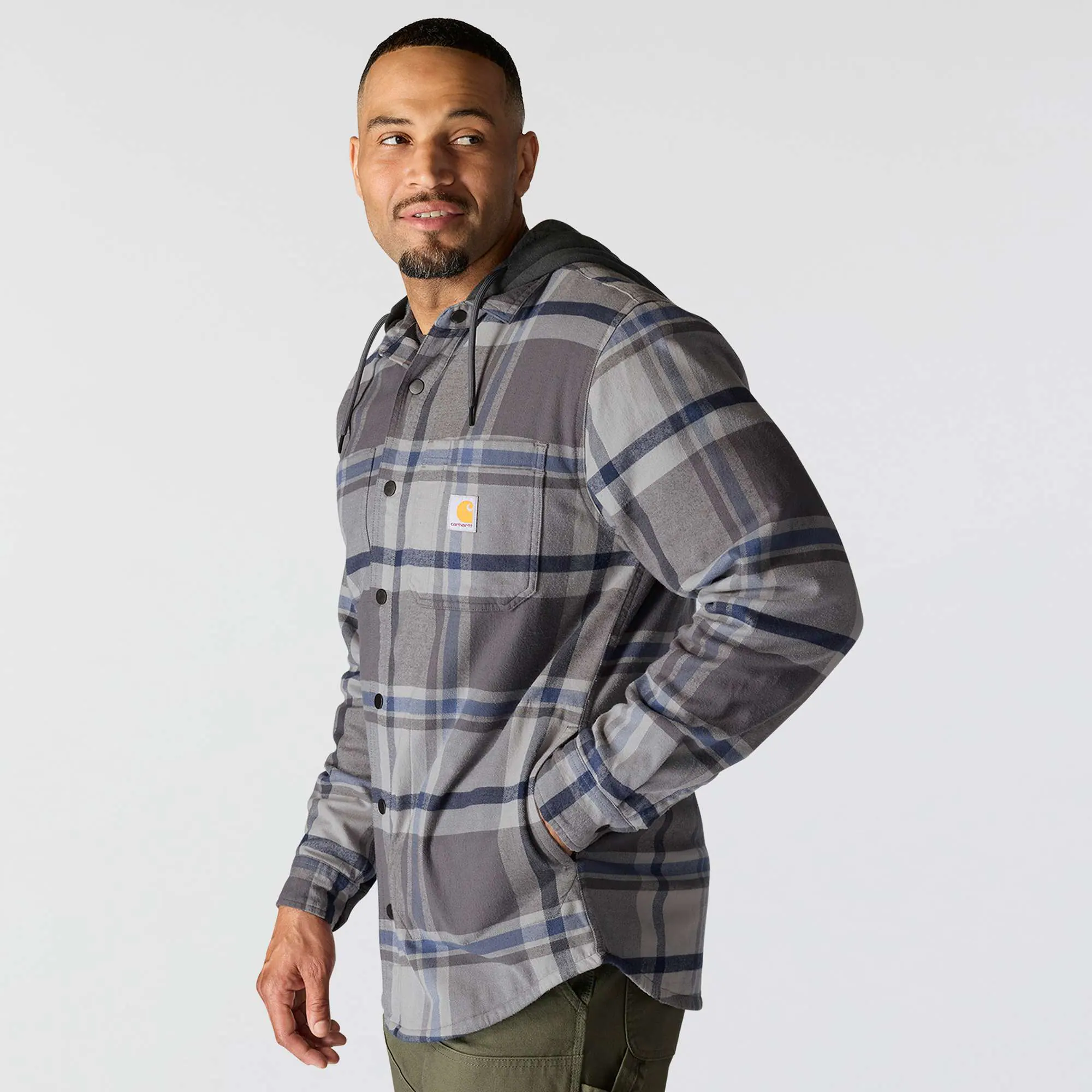 Rugged Flex® Relaxed Fit Flannel Fleece Lined Hooded Shirt Jac
