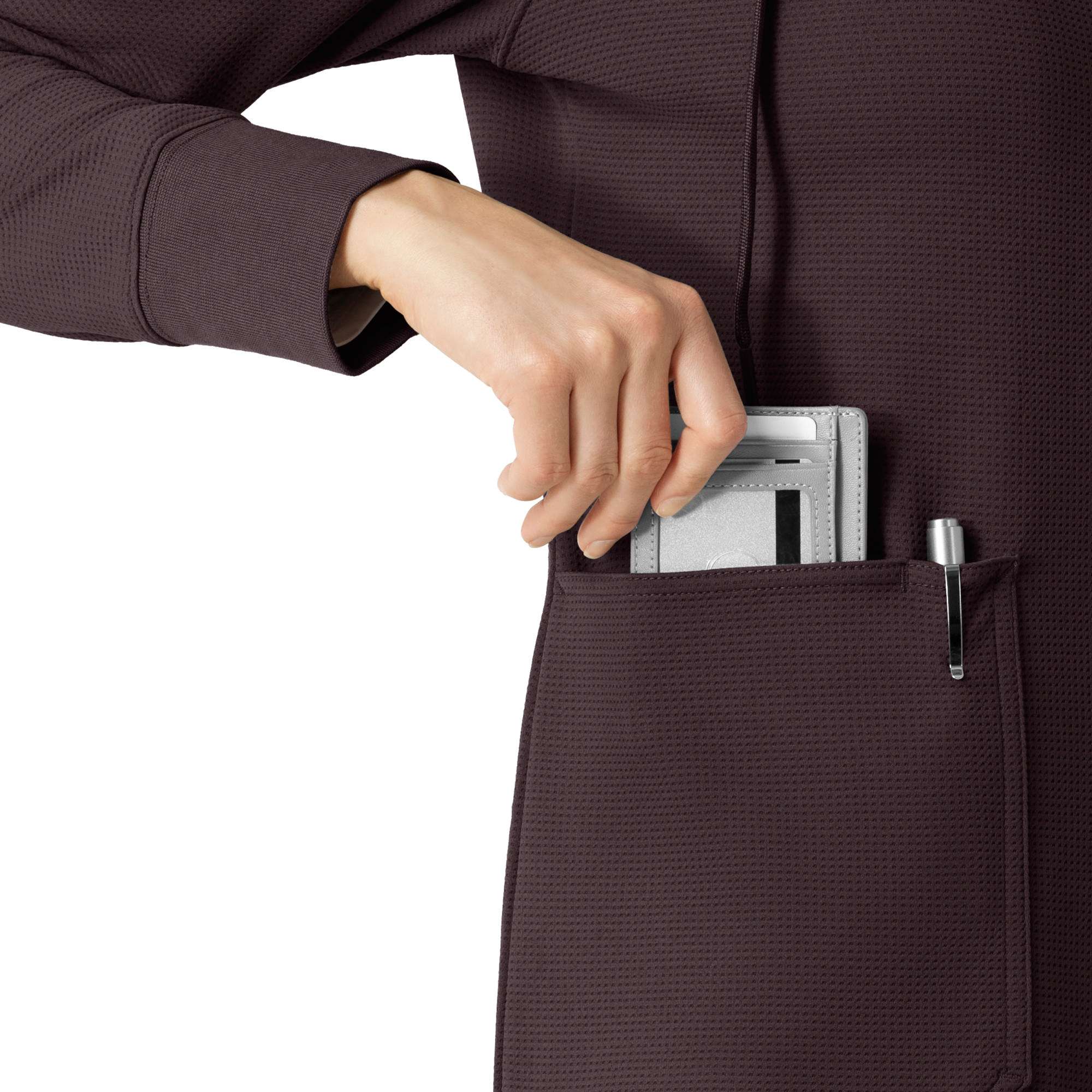 Women's Full Zip Waffle Scrub Hoodie