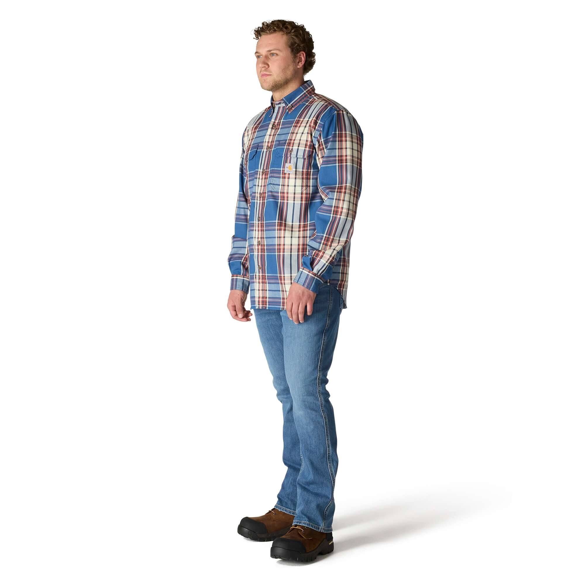 Flame Resistant Force Rugged Flex® Loose Fit Twill Long-Sleeve Plaid Shirt