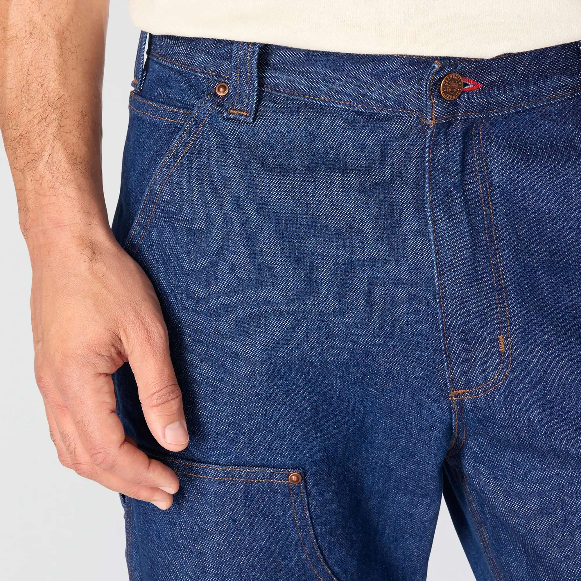 Crafted Series Loose Straight Double-Front Denim Dungaree