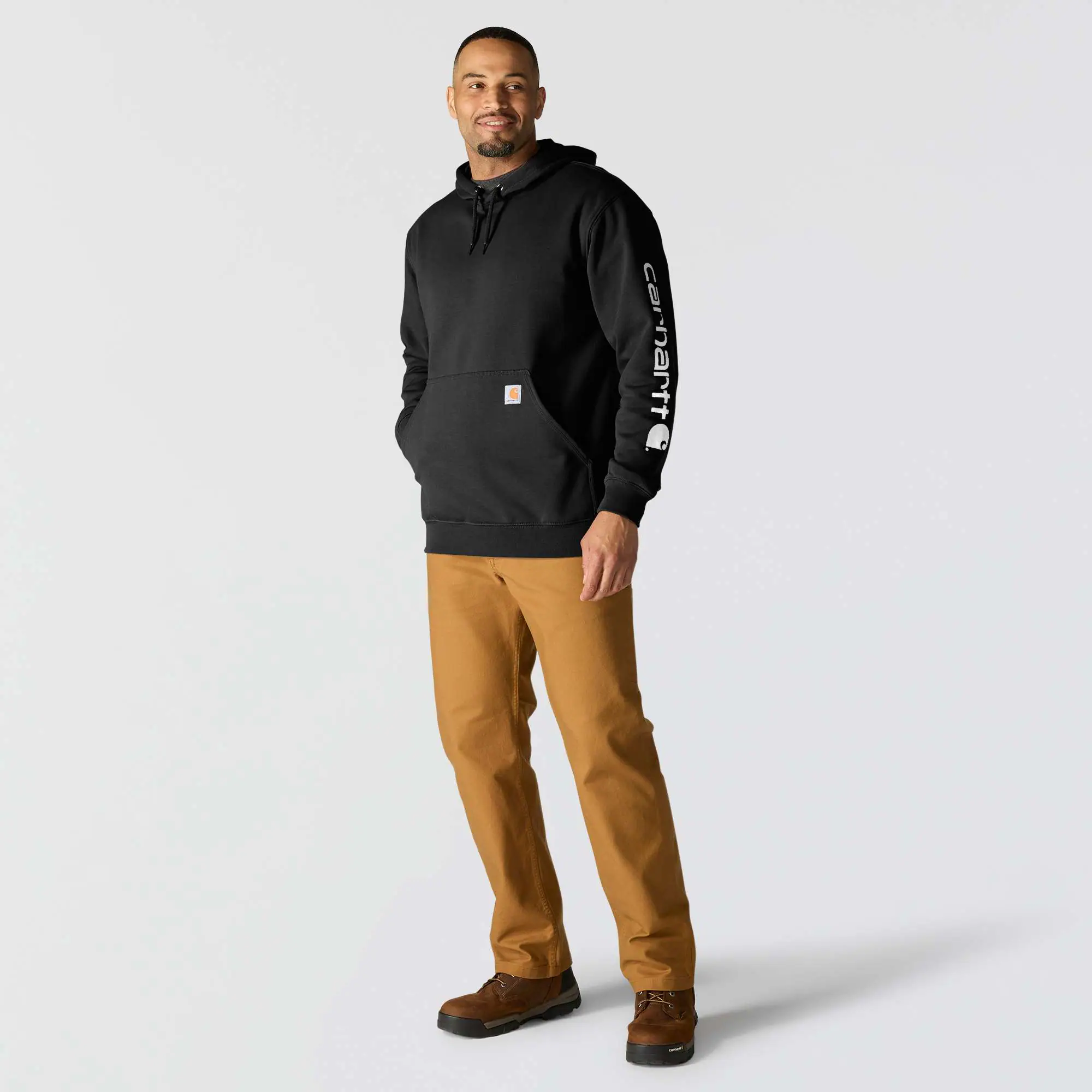 Loose Fit Midweight Logo Sleeve Graphic Hoodie