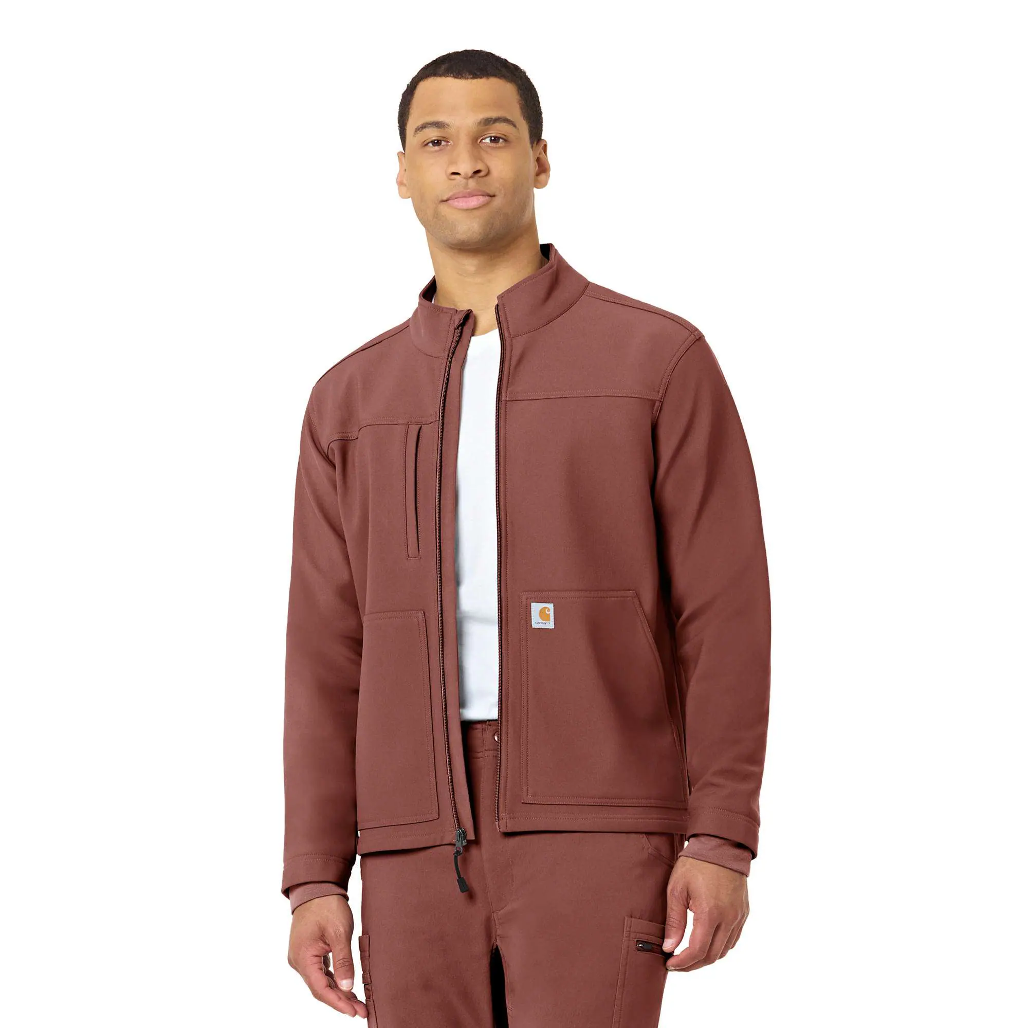 Rugged Flex® Peak Bonded Fleece Scrub Jacket