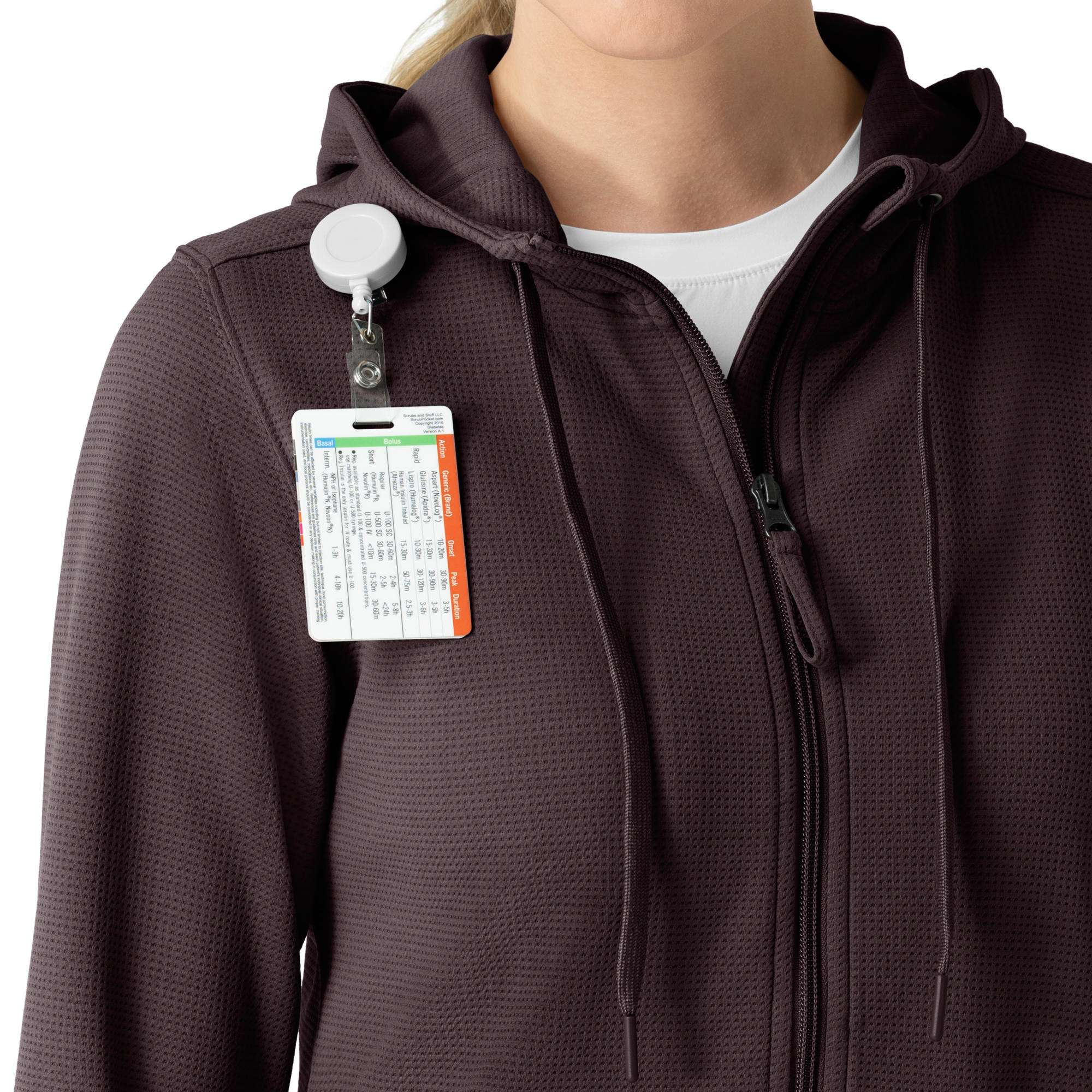 Women's Full Zip Waffle Scrub Hoodie