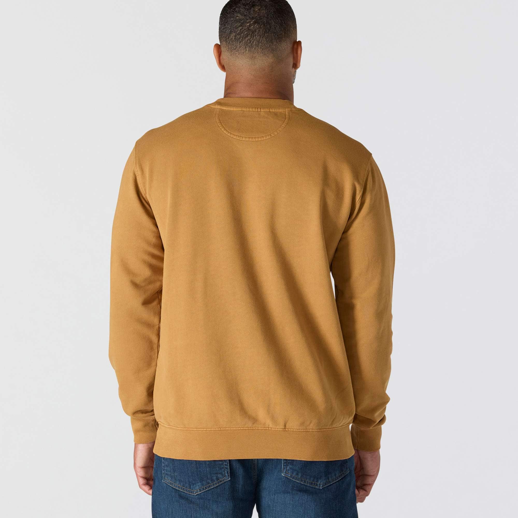 Relaxed Fit Midweight Garment Dye French Terry Crewneck Pocket Sweatshirt