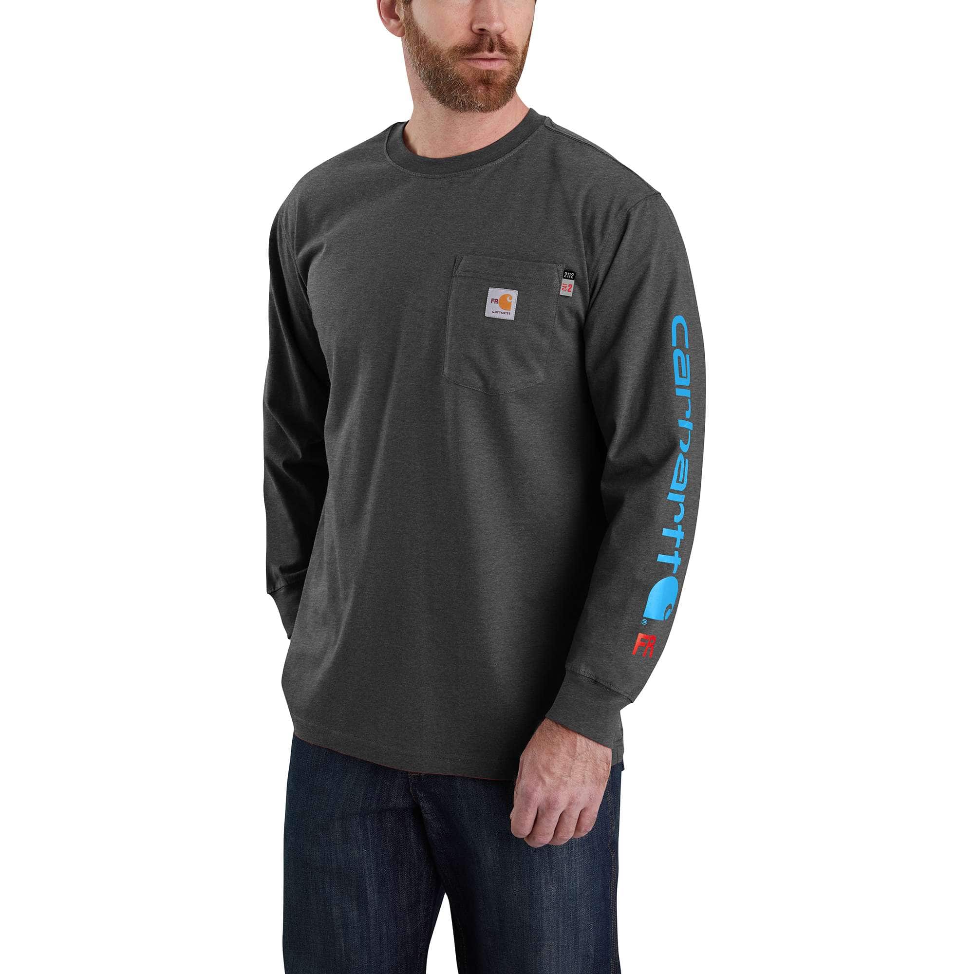 Flame Resistant Carhartt Force® Loose Fit Midweight Long-Sleeve Logo Graphic T-Shirt