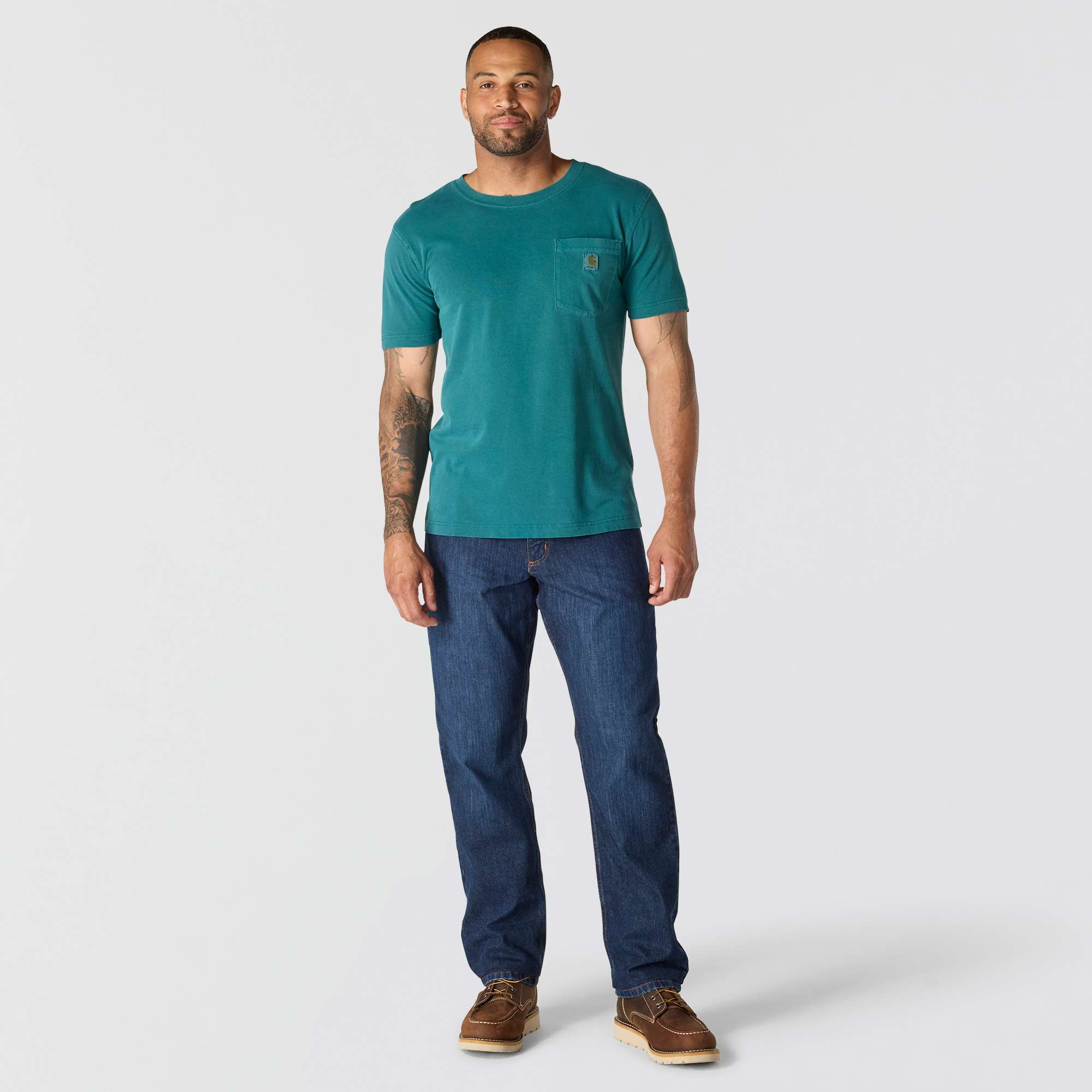 Re-Engineered Relaxed Fit Lightweight Short-Sleeve Garment Dyed Pocket T-Shirt