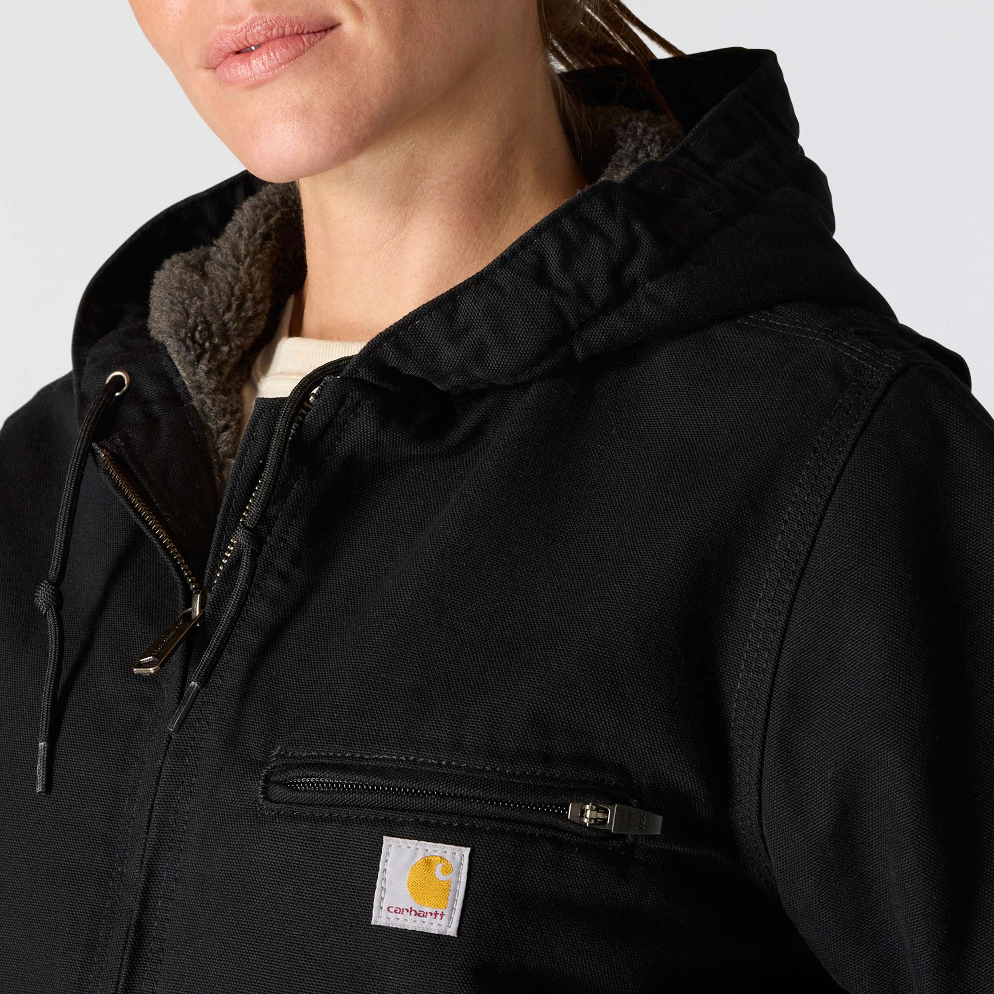 Women's Sherpa Lined Jacket - Loose Fit - Washed Duck - 3 Warmest Rating