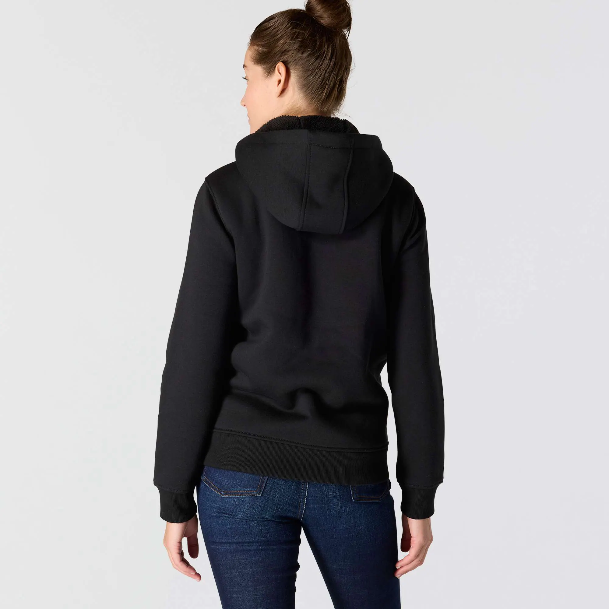 Women's Relaxed Fit Midweight Sherpa-Lined Full-Zip Sweatshirt