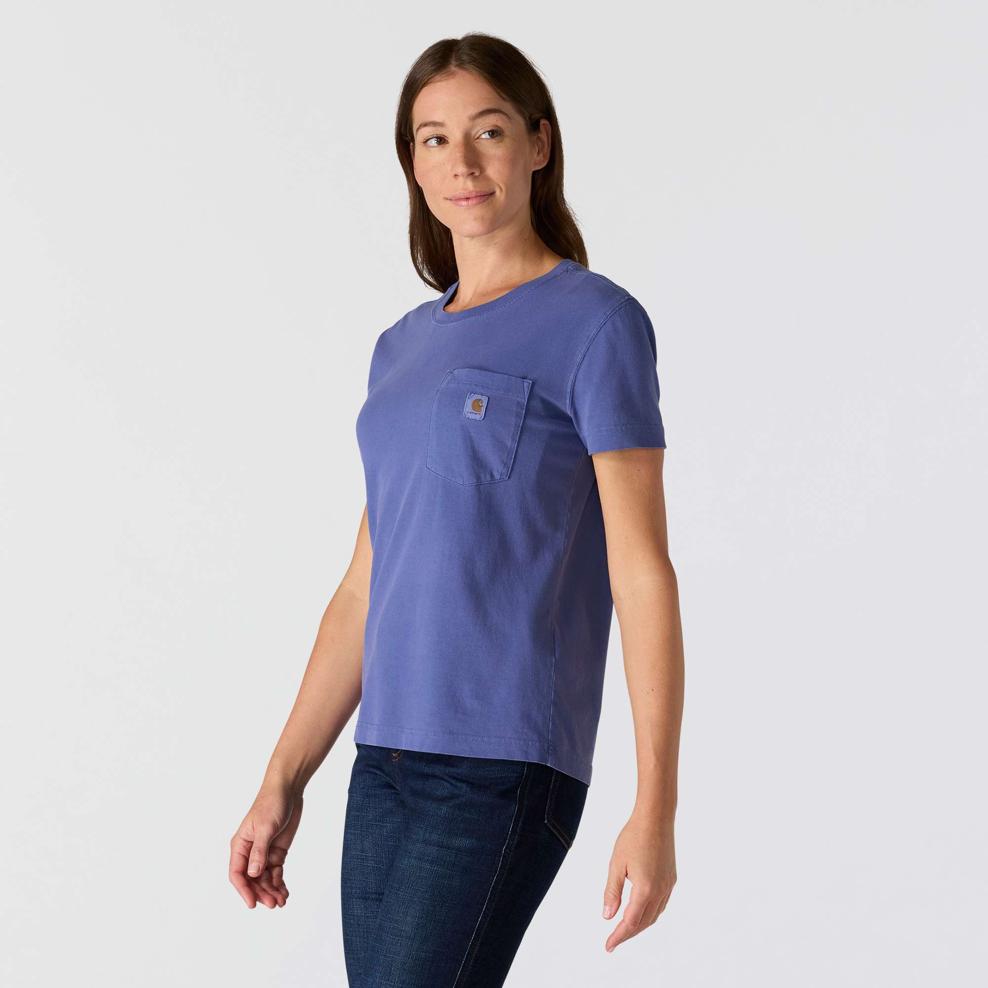 Women's Re-Engineered Relaxed Fit Midweight Short-Sleeve Garment Dye Pocket T-Shirt