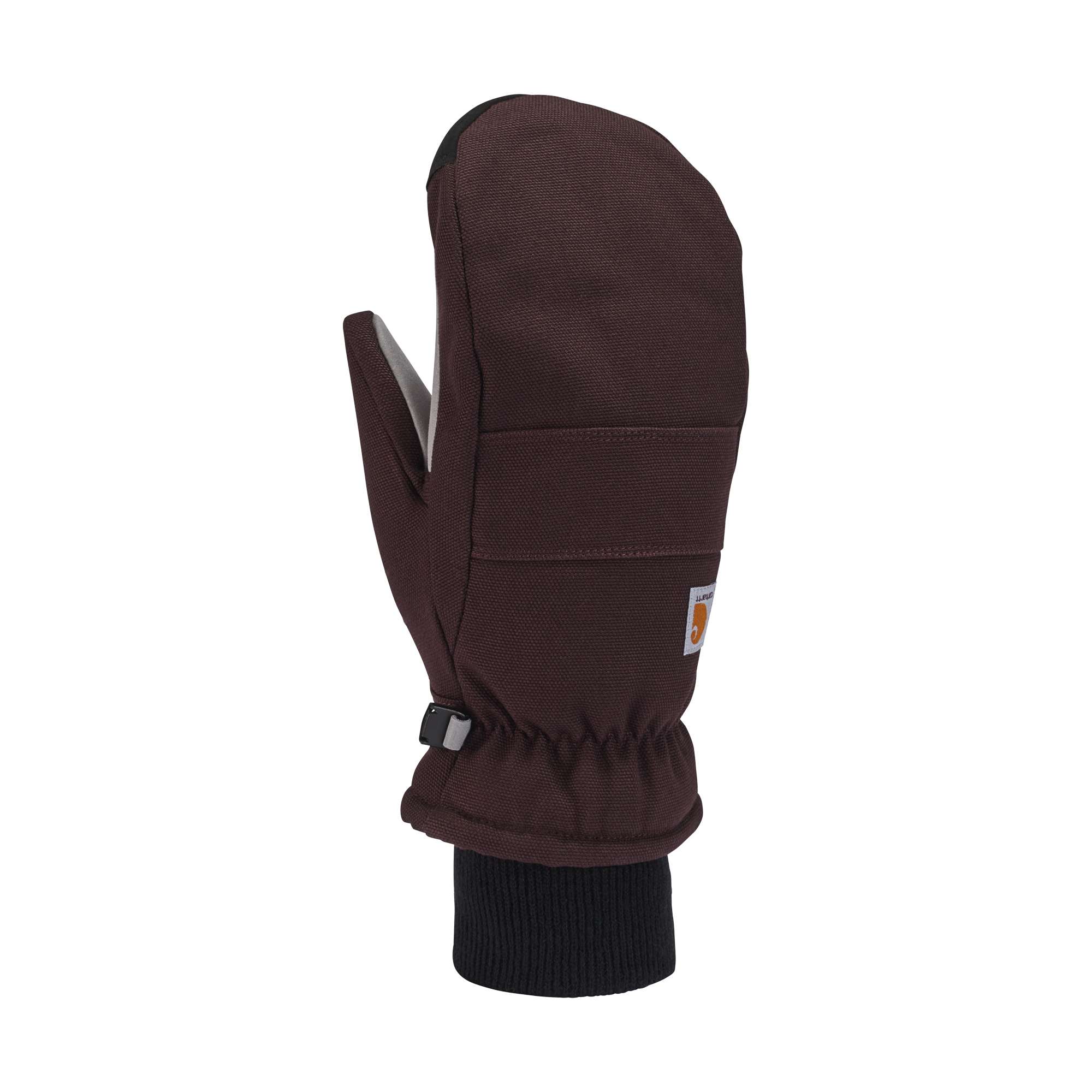 Women's Insulated Duck Synthetic Leather Knit Cuff Mitt