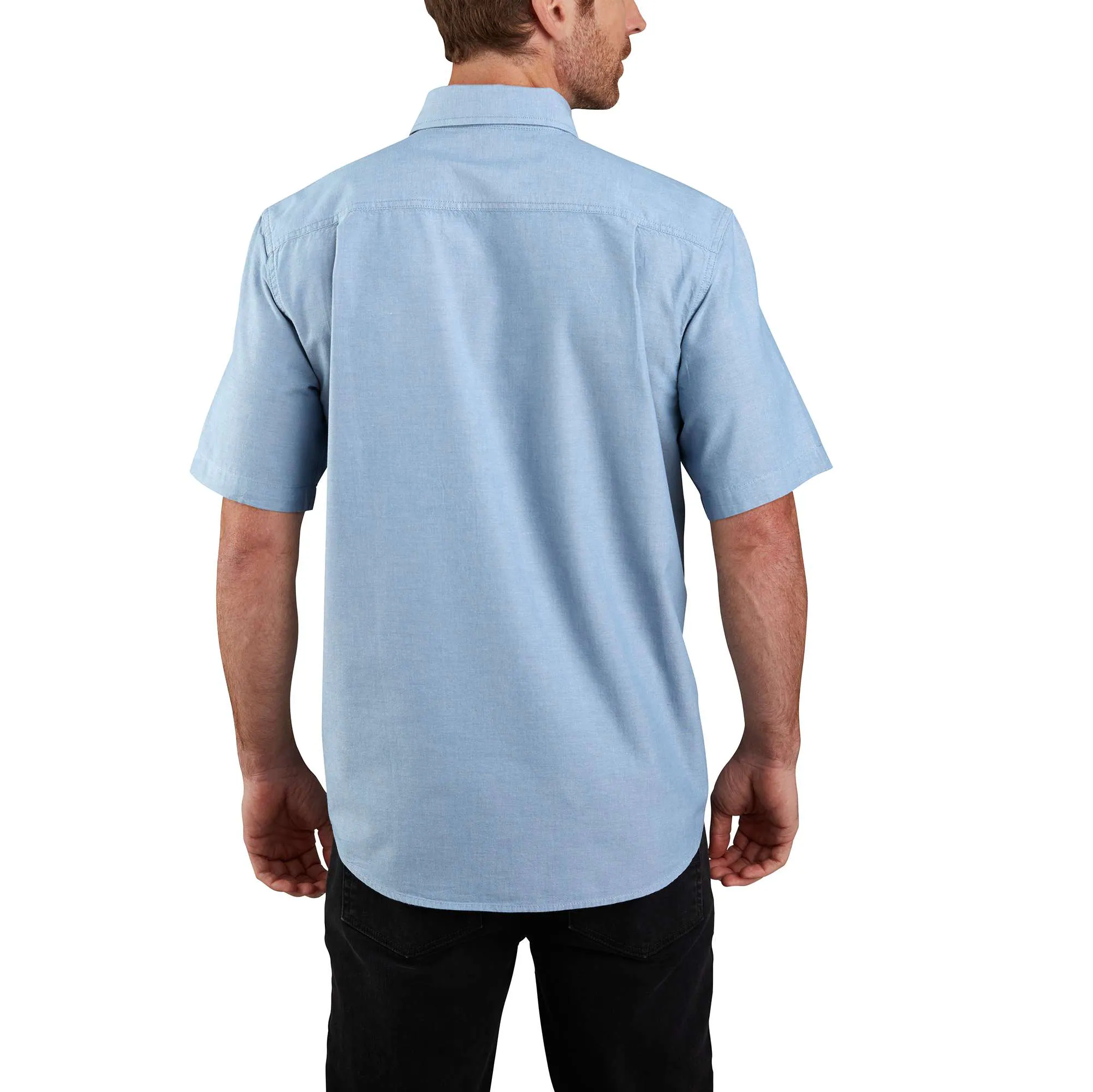 Loose Fit Midweight Chambray Short-Sleeve Shirt