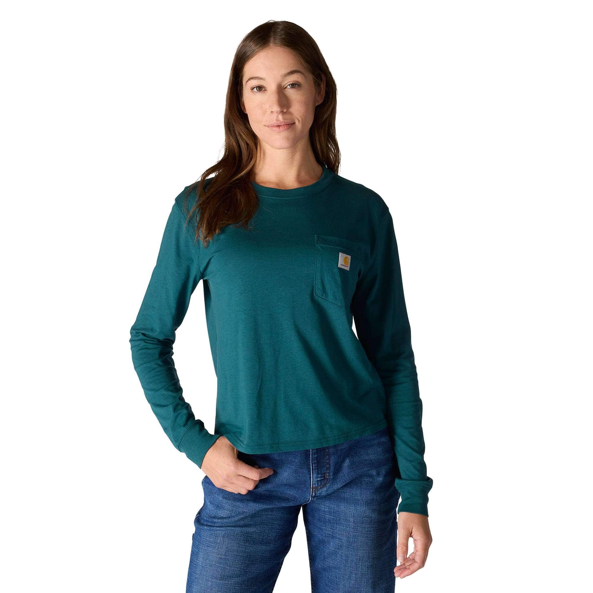 Women's TENCEL™ Fiber Series Loose Fit Long-Sleeve Crewneck Pocket T-Shirt
