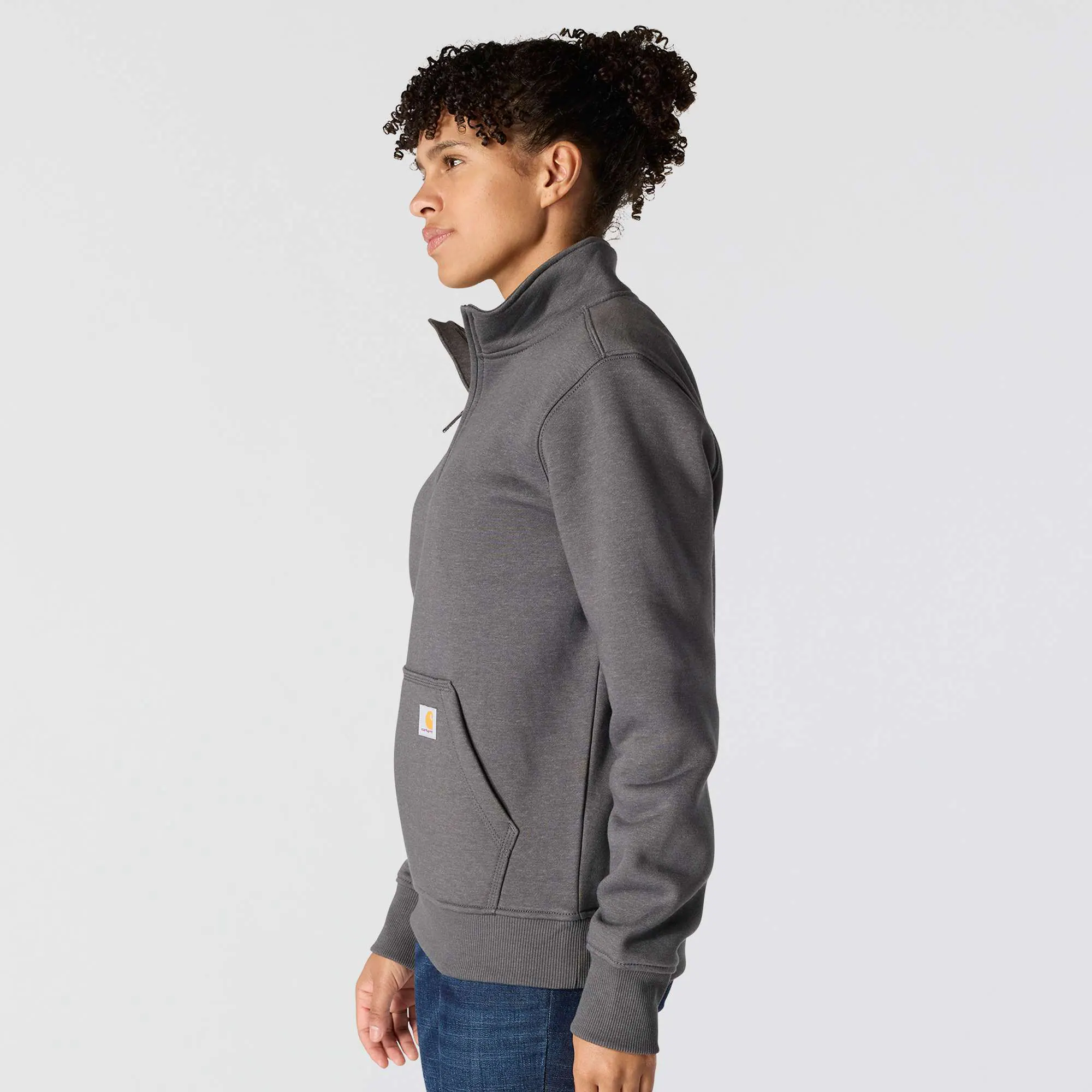 Women's Relaxed Fit Midweight Quarter-Zip Mock-Neck Sweatshirt