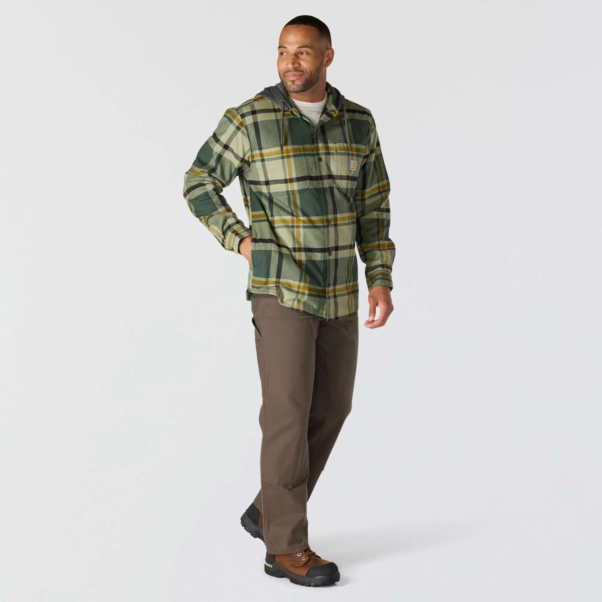 Rugged Flex® Relaxed Fit Flannel Fleece Lined Hooded Shirt Jac