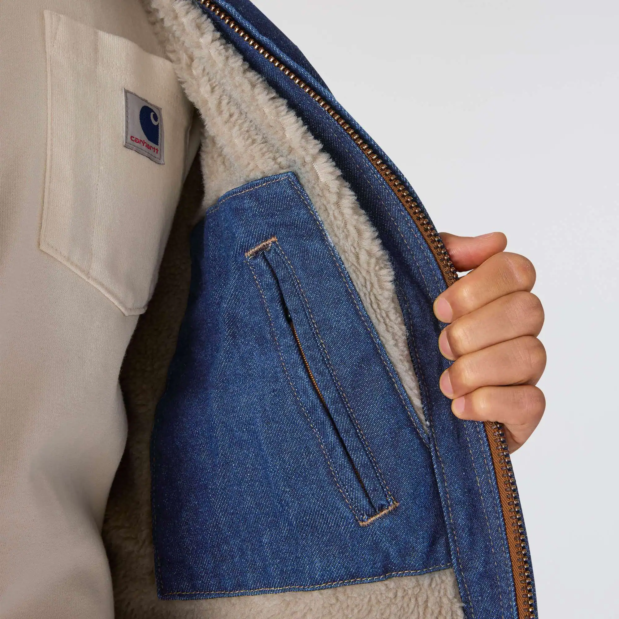 Crafted Series Denim Sherpa Lined Chore Jacket