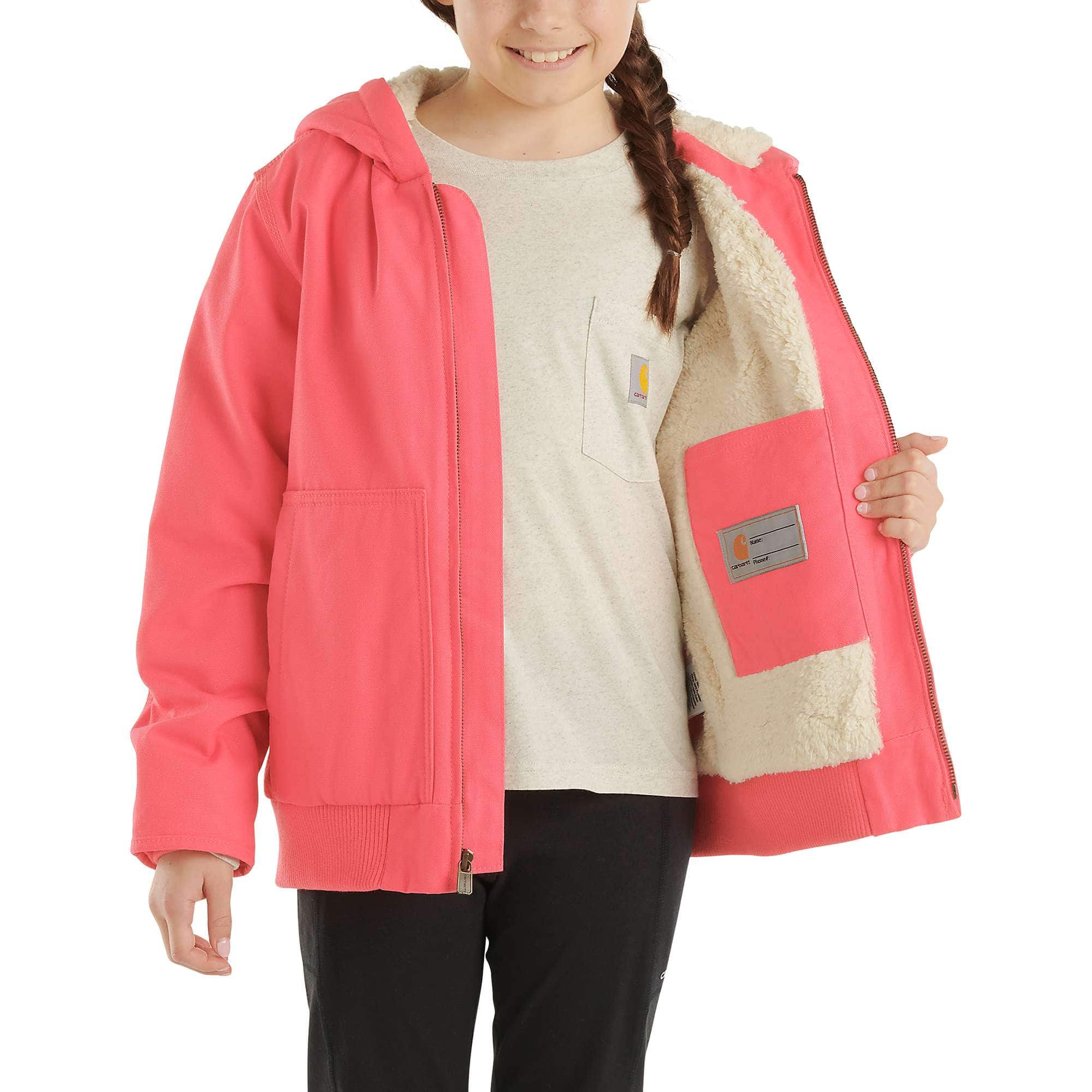 Girls' Long Sleeve Active Jac Flannel Sherpa Lined (Child/Youth)