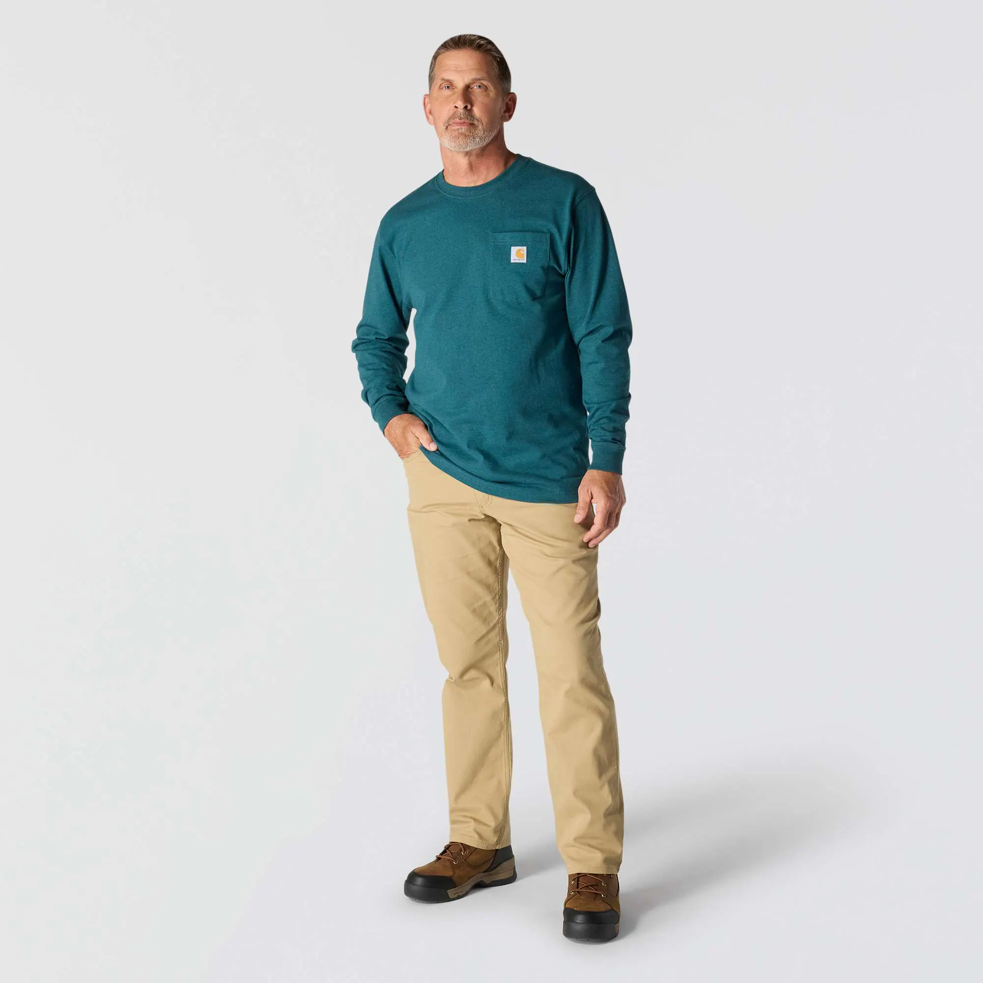 Loose Fit Heavyweight Long-Sleeve Pocket T-Shirt