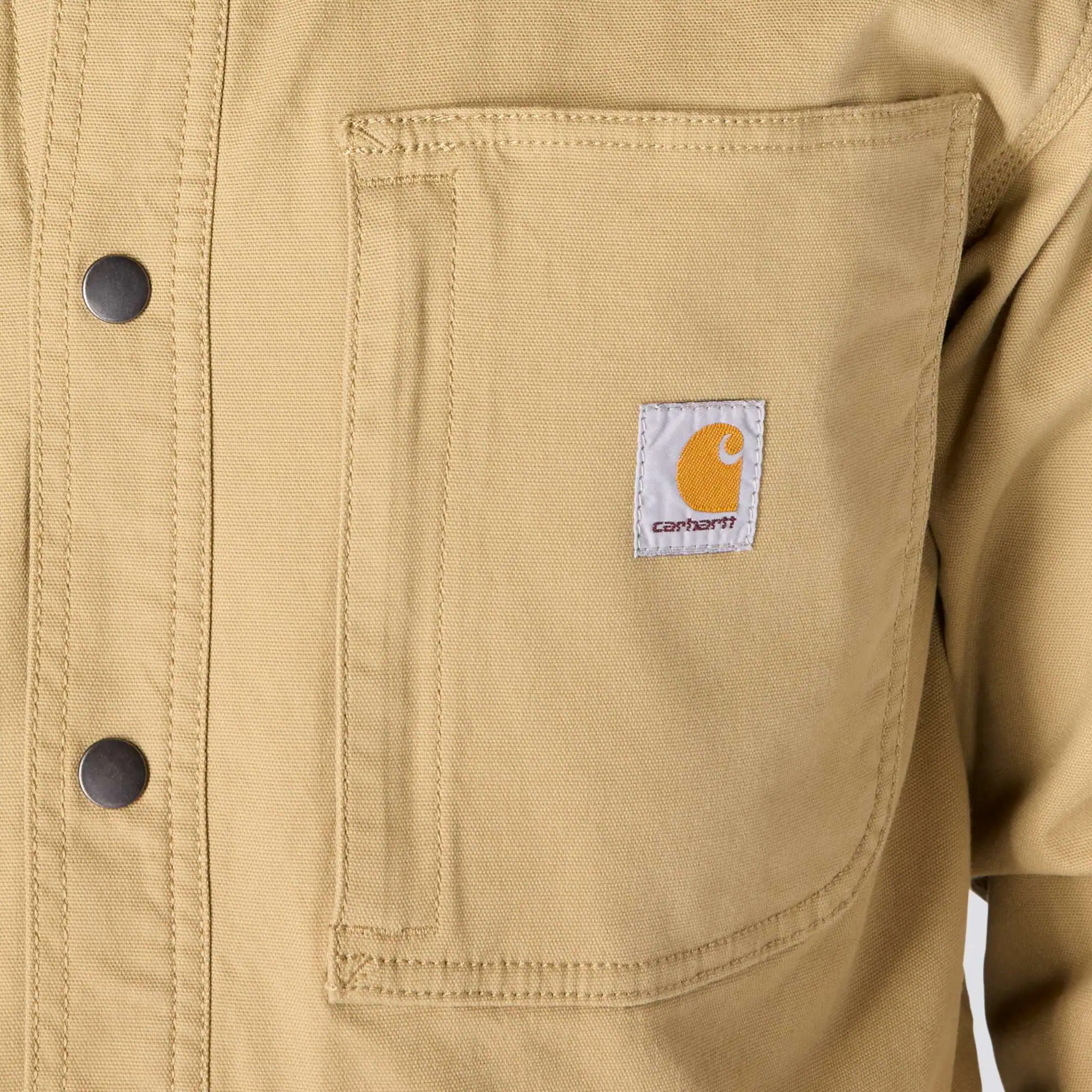 Rugged Flex® Relaxed Fit Canvas Fleece-Lined Snap-Front Shirt Jac