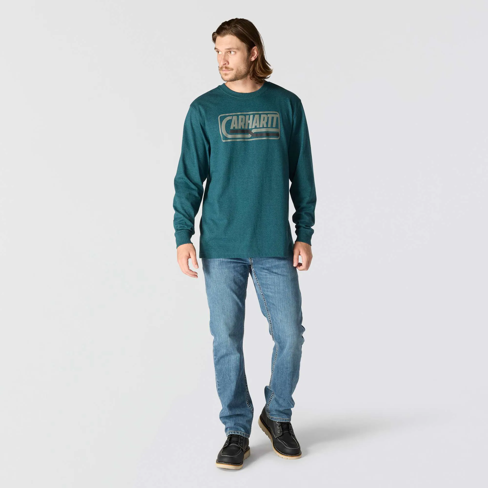 Loose Fit Heavyweight Long-Sleeve Logo Graphic T-Shirt