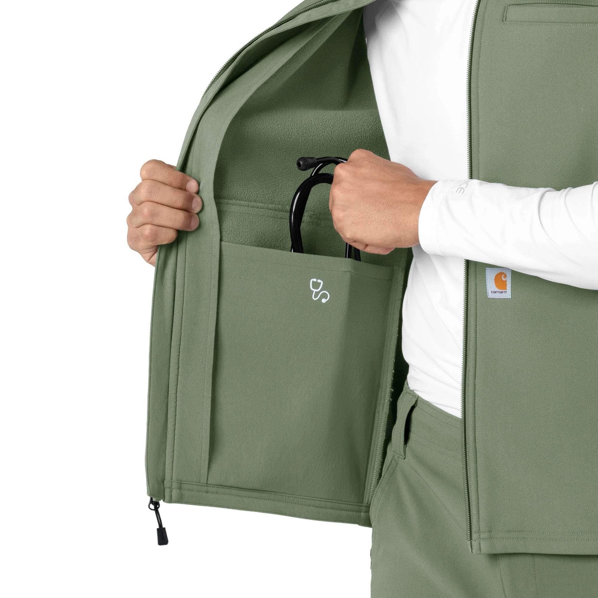 Rugged Flex® Men's Bonded Fleece Scrub Vest