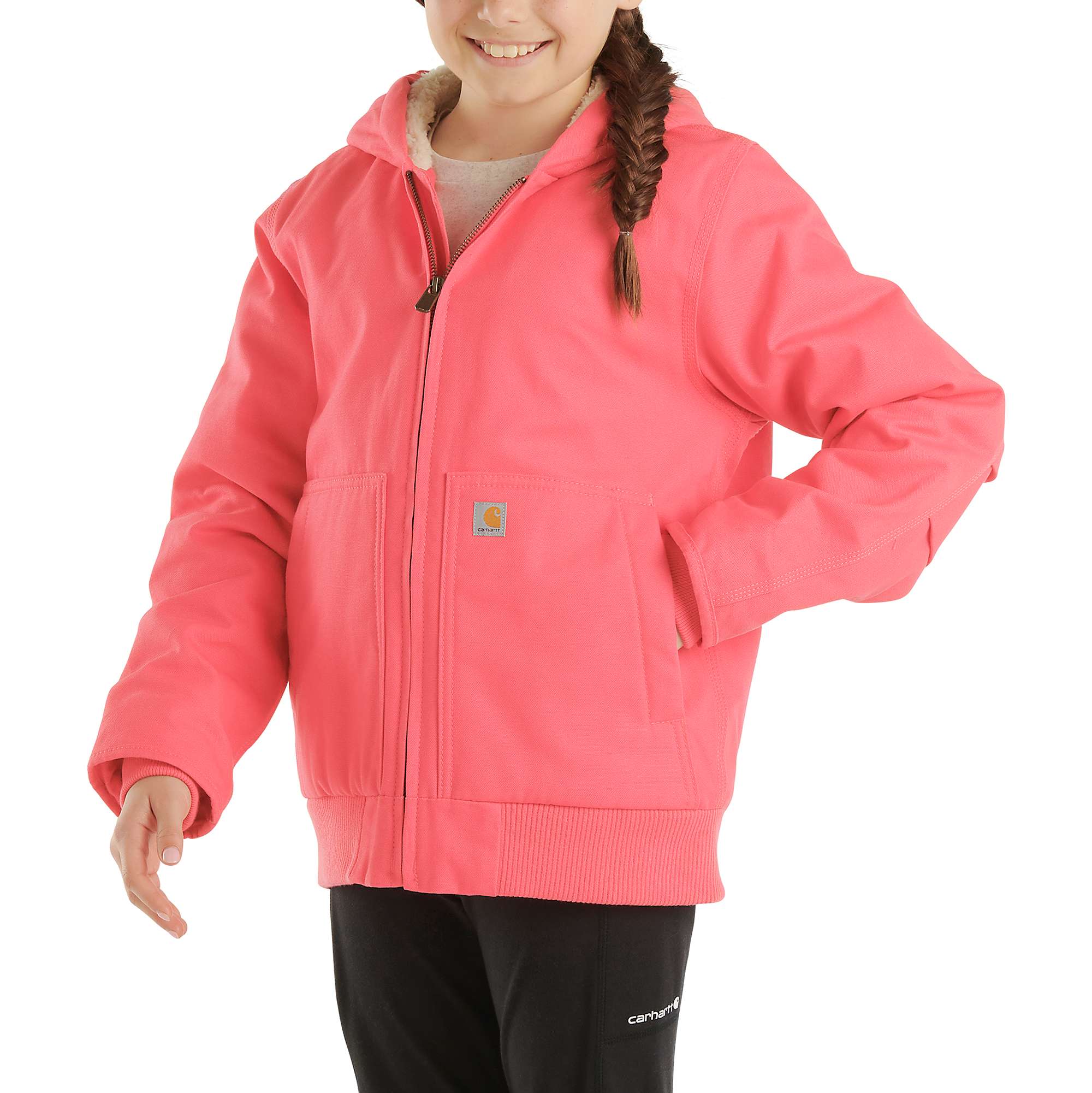 Girls' Long Sleeve Active Jac Flannel Sherpa Lined (Child/Youth)