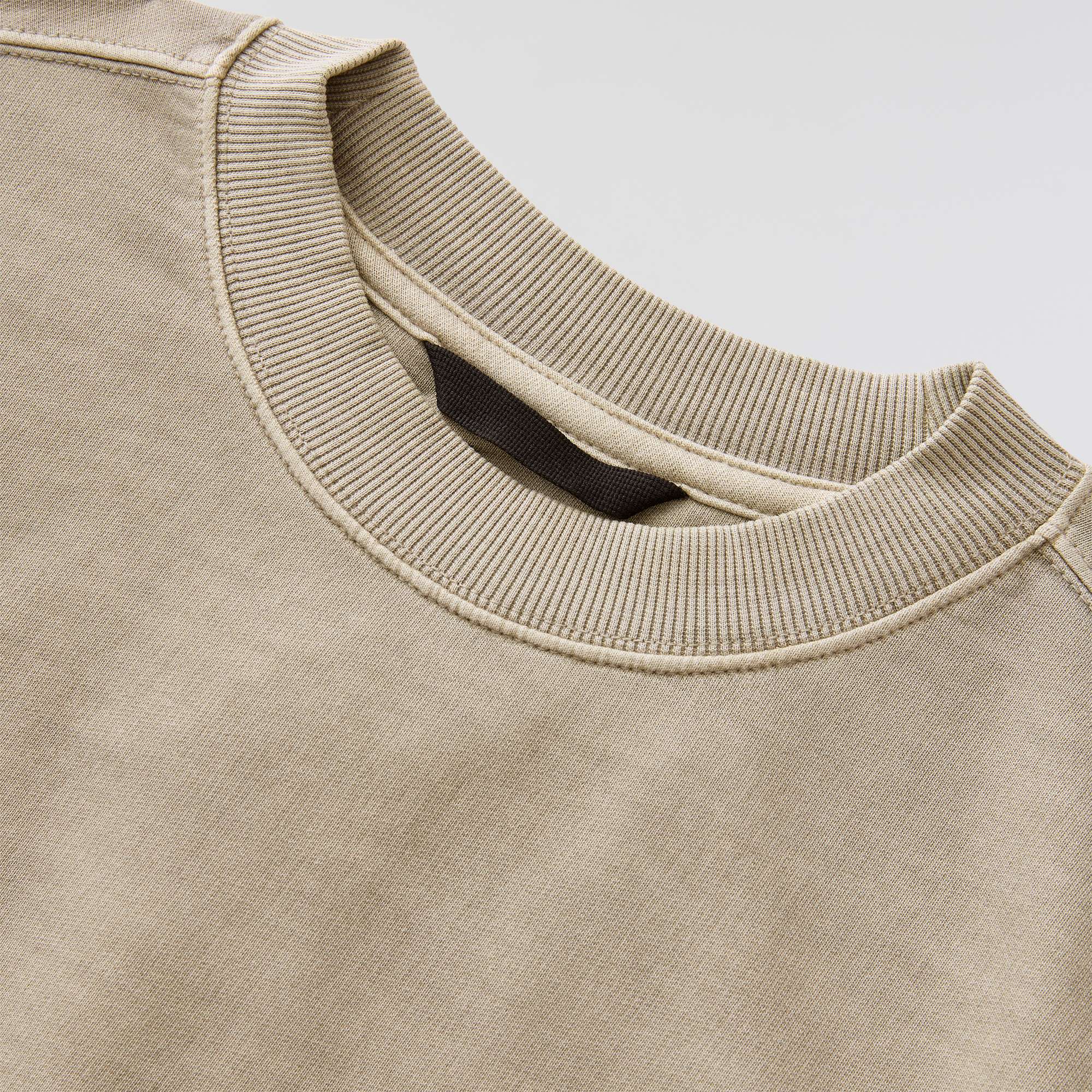 Relaxed Fit Midweight Garment Dye French Terry Crewneck Pocket Sweatshirt