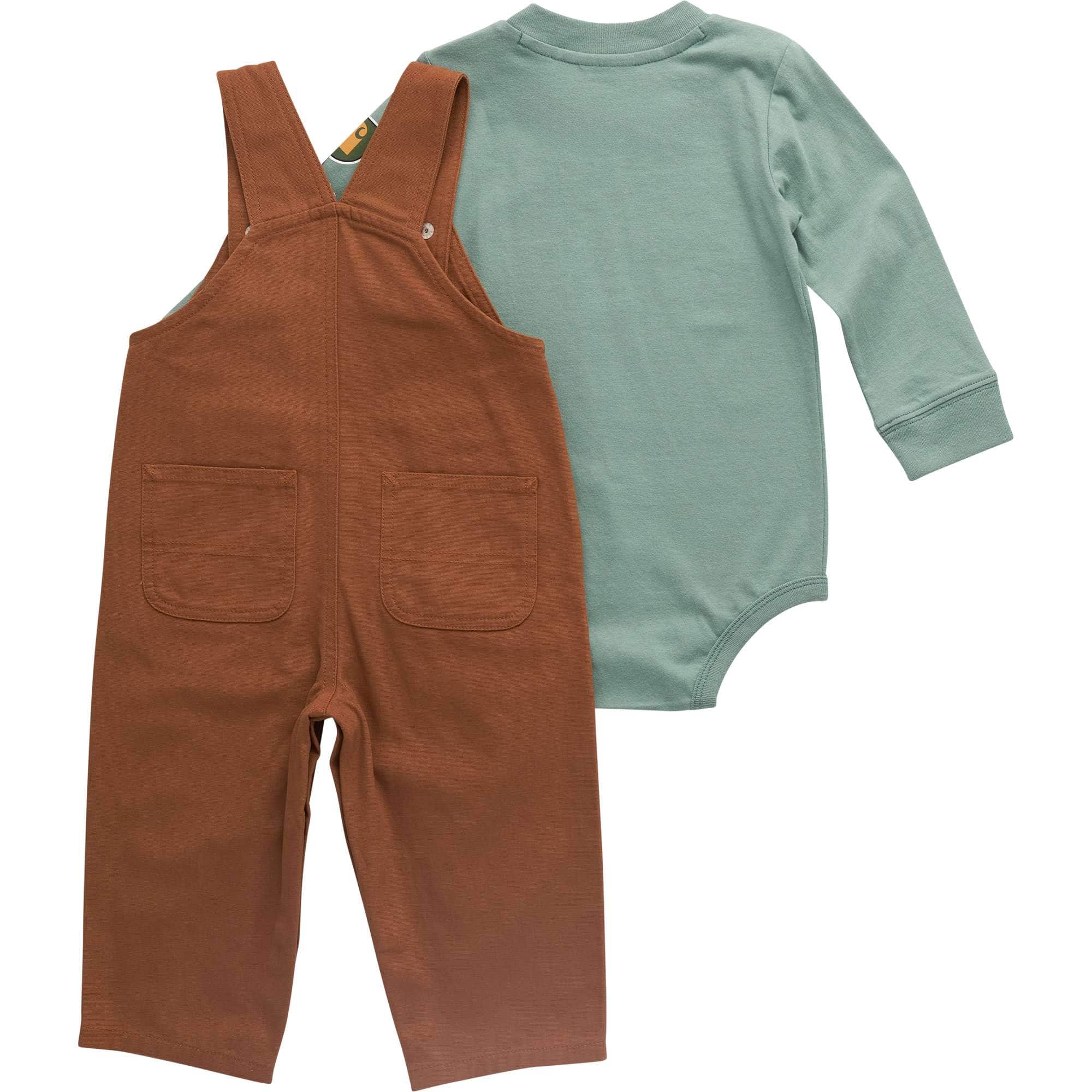 Boys' 2-Piece Long Sleeve Bodysuit & Canvas Overall Set (Baby)