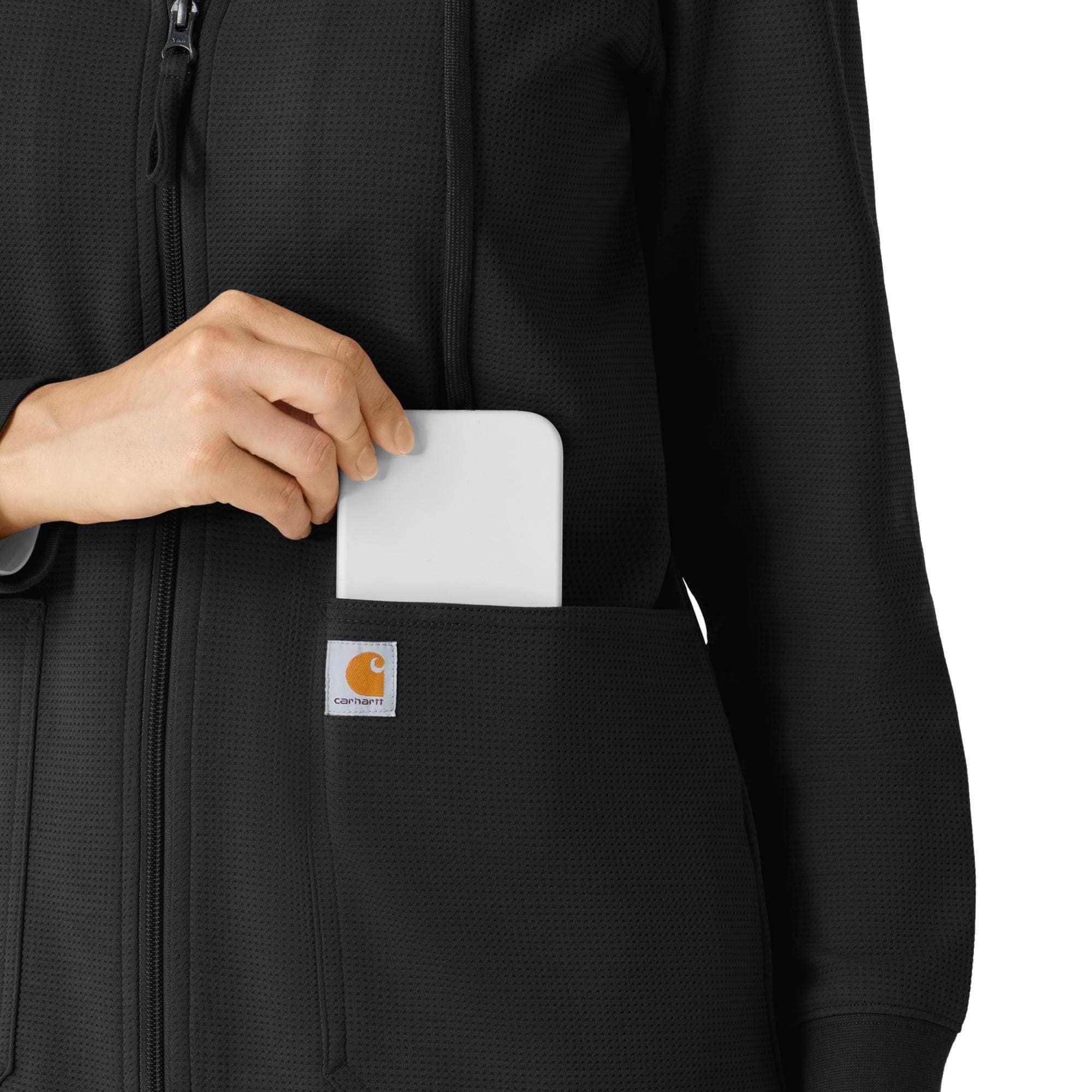 Women's Full Zip Waffle Scrub Hoodie