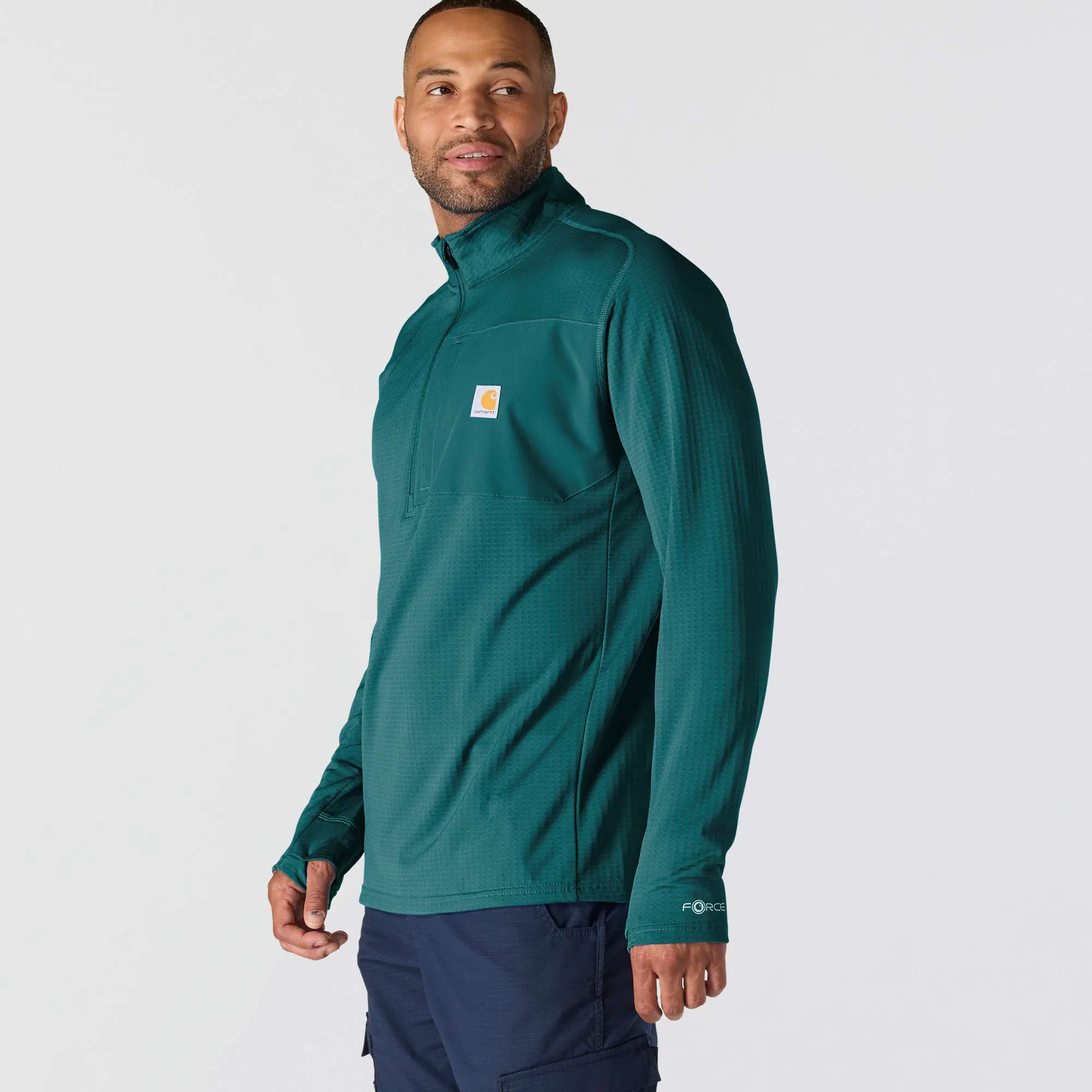 Carhartt Force® Relaxed Fit Mock Neck Half-Zip Fleece-Lined Shirt