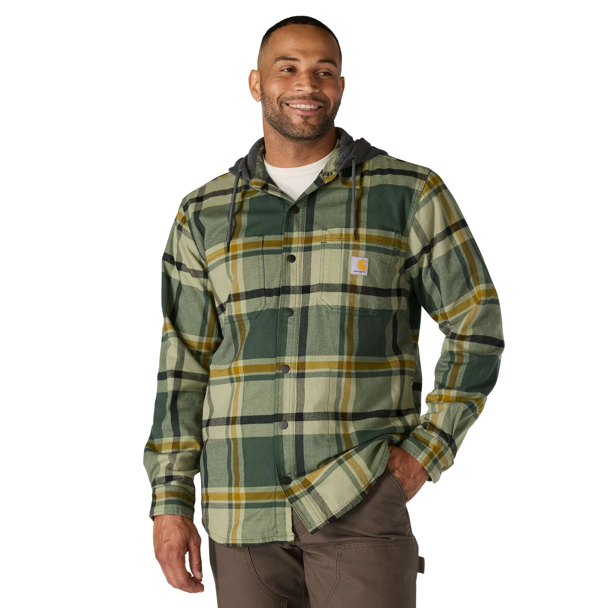 Rugged Flex® Relaxed Fit Flannel Fleece Lined Hooded Shirt Jac