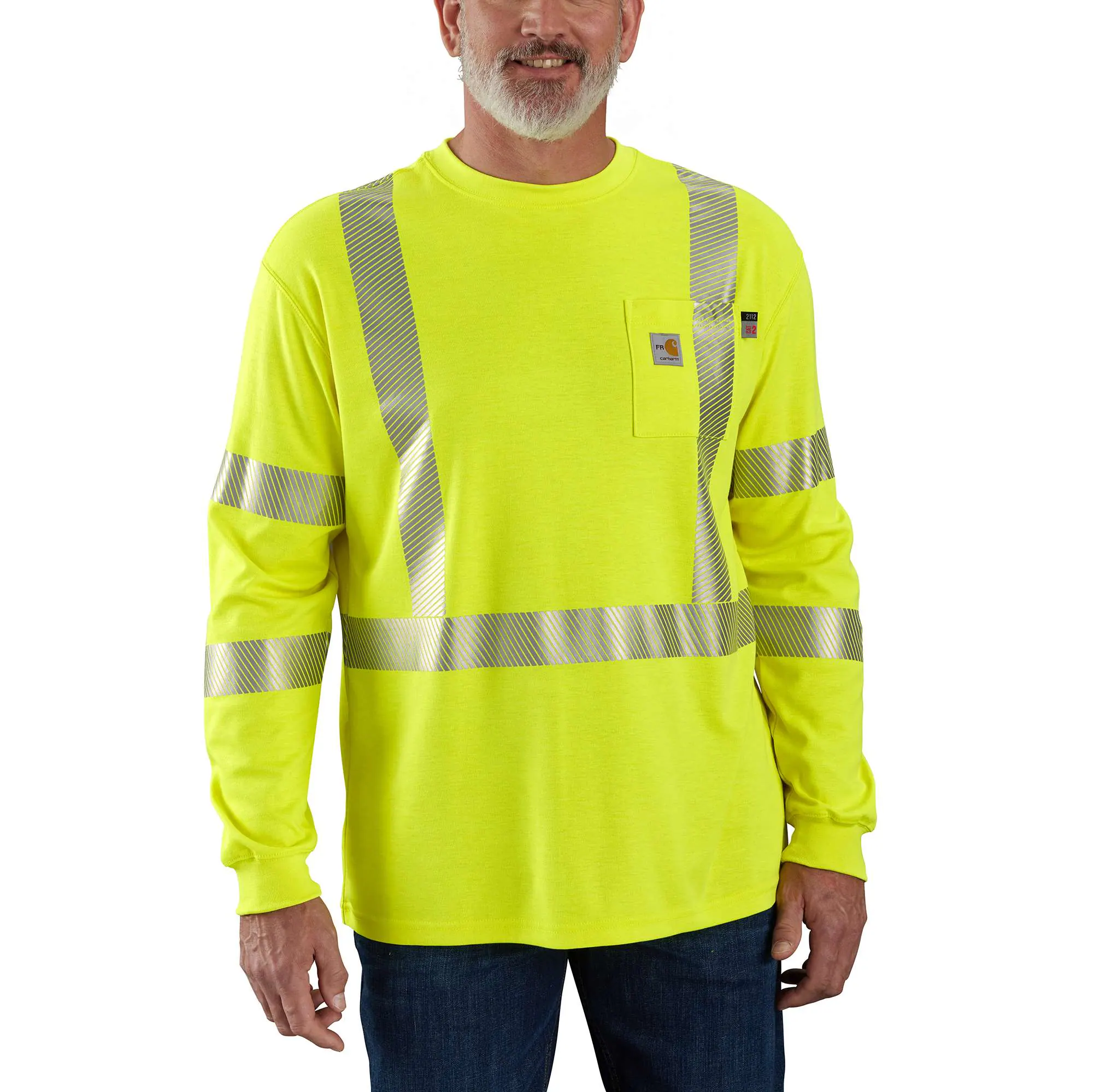 Flame-Resistant High-Visibility Force Midweight Long-Sleeve Class 3 Pocket T-Shirt