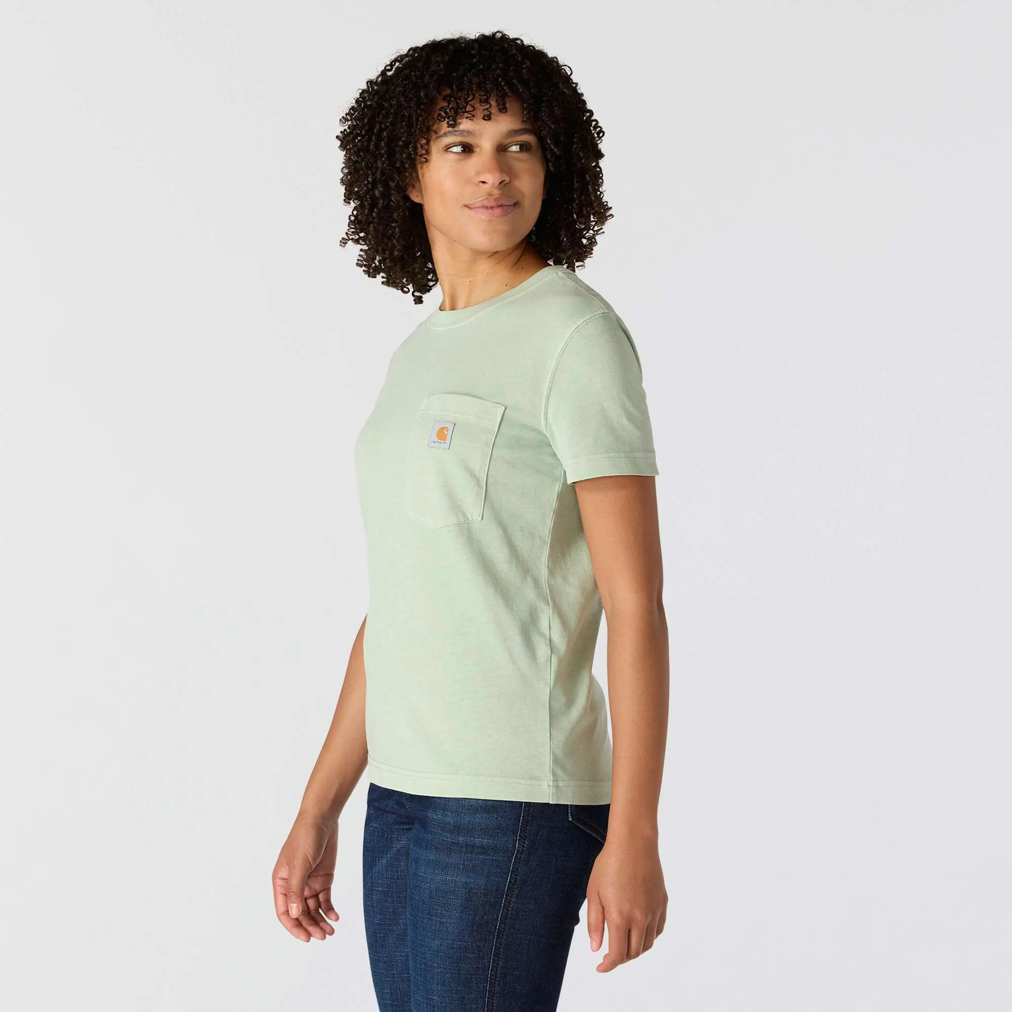Women's Re-Engineered Relaxed Fit Midweight Short-Sleeve Garment Dye Pocket T-Shirt