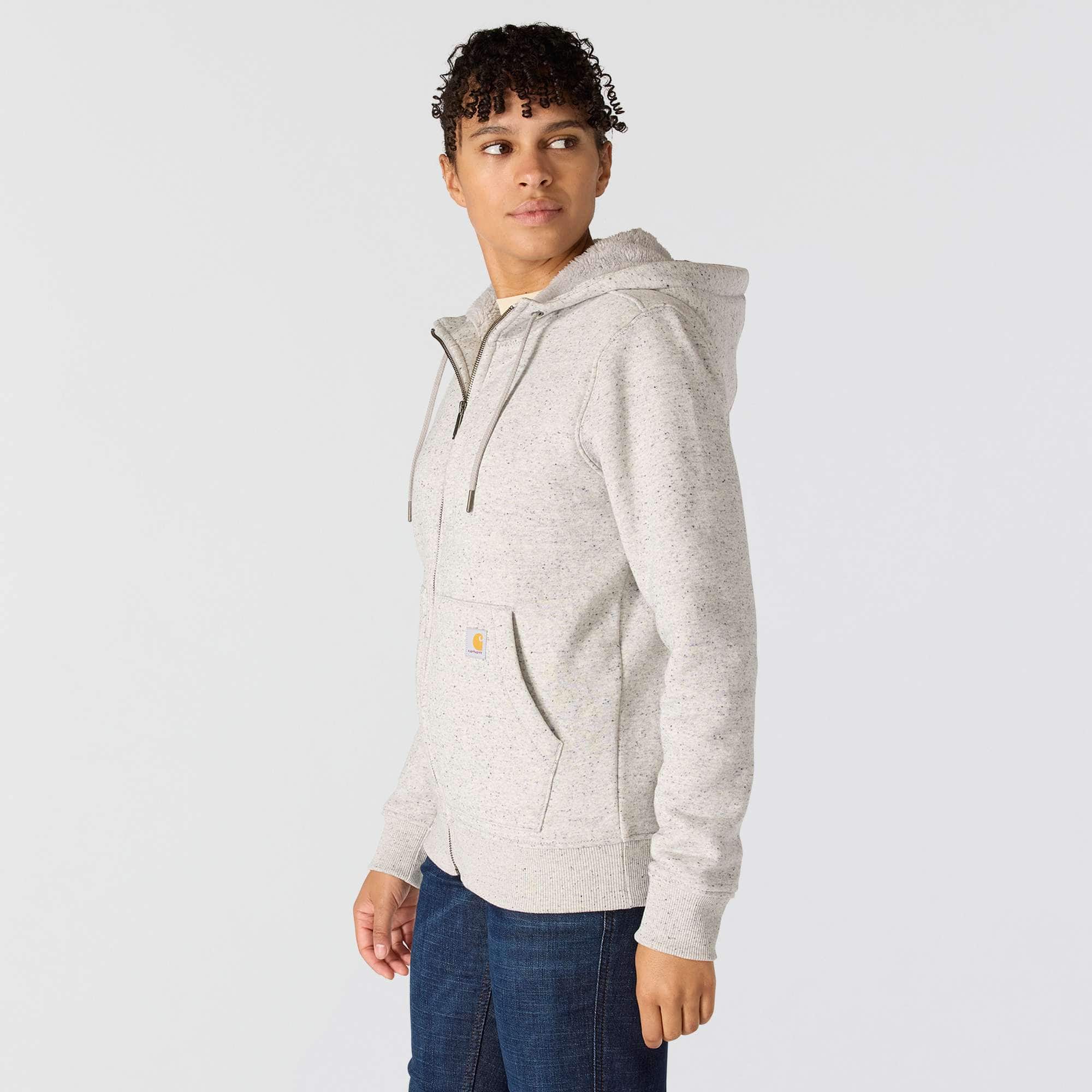 Women's Relaxed Fit Midweight Sherpa-Lined Full-Zip Sweatshirt