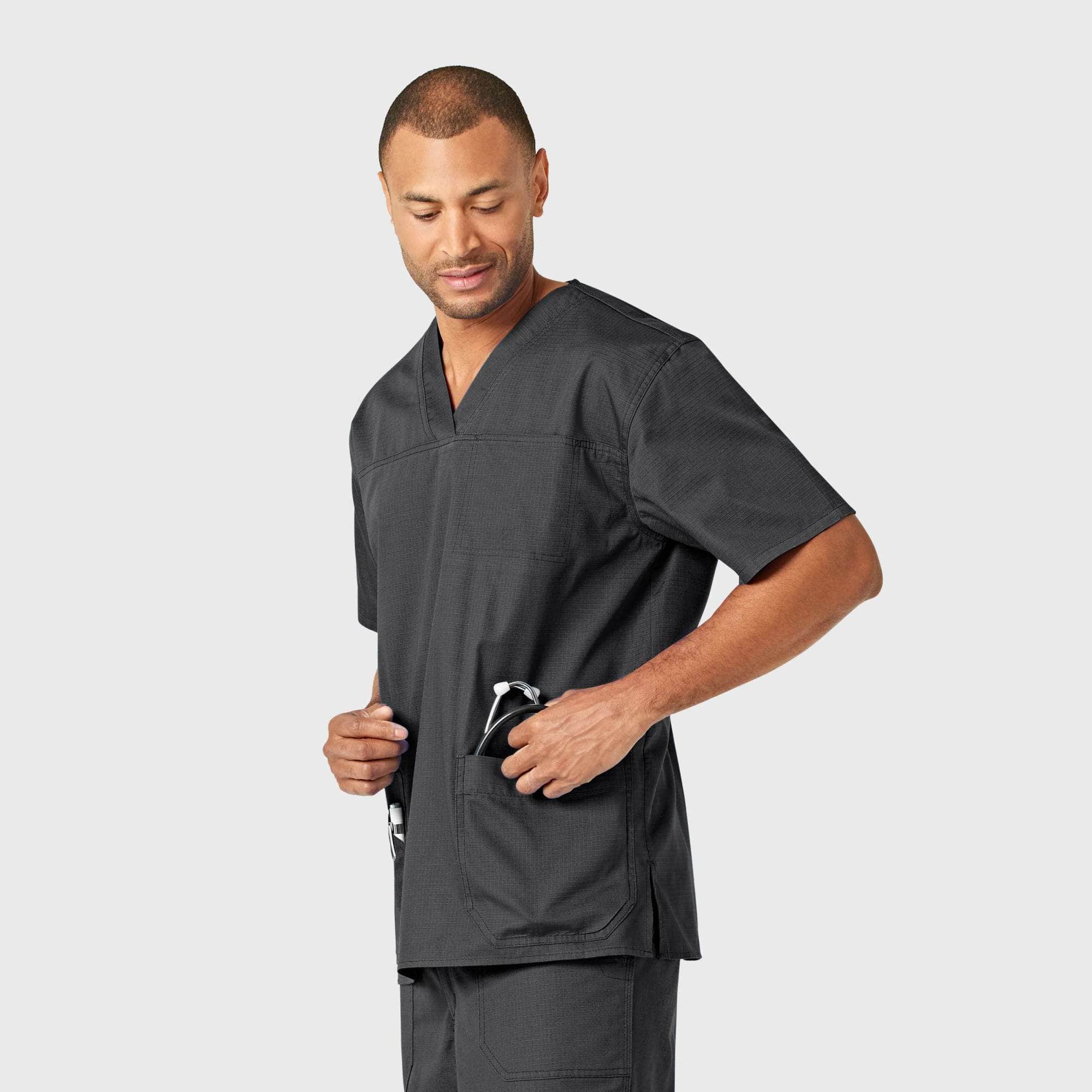 Ripstop 4-Pocket V-Neck Scrub Top