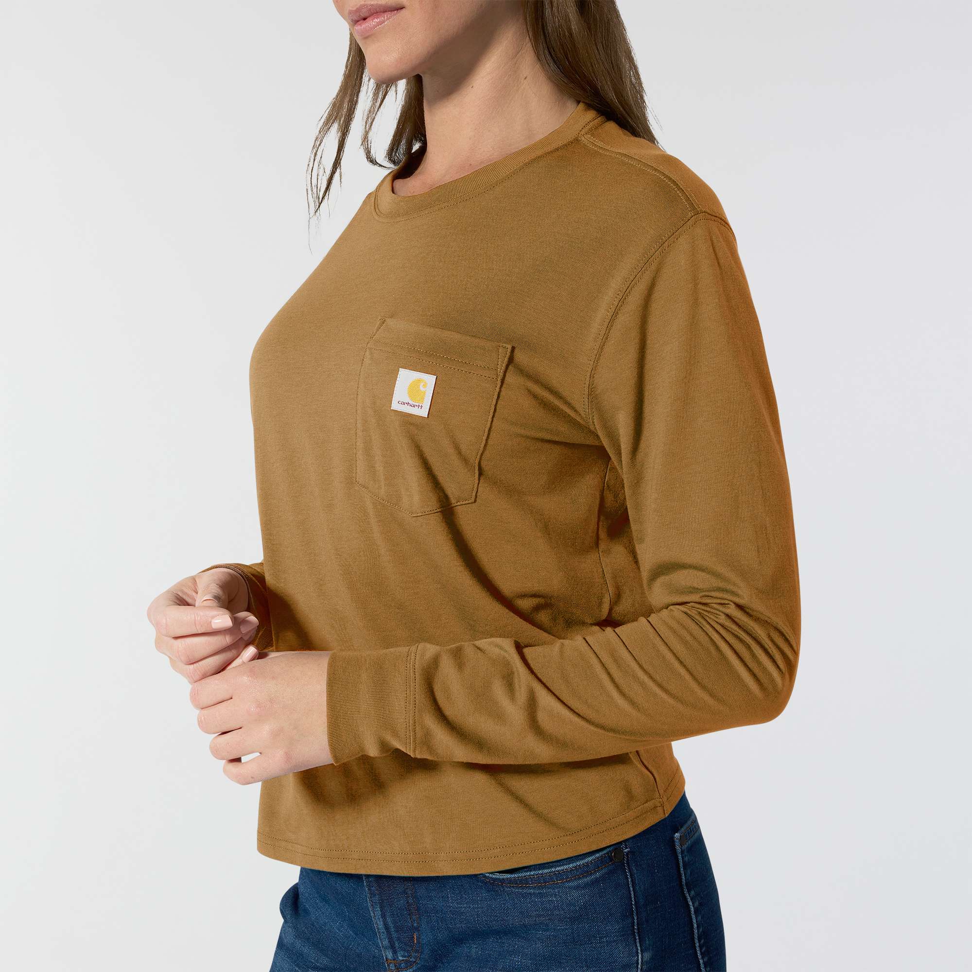 Women's TENCEL™ Fiber Series Loose Fit Long-Sleeve Crewneck Pocket T-Shirt