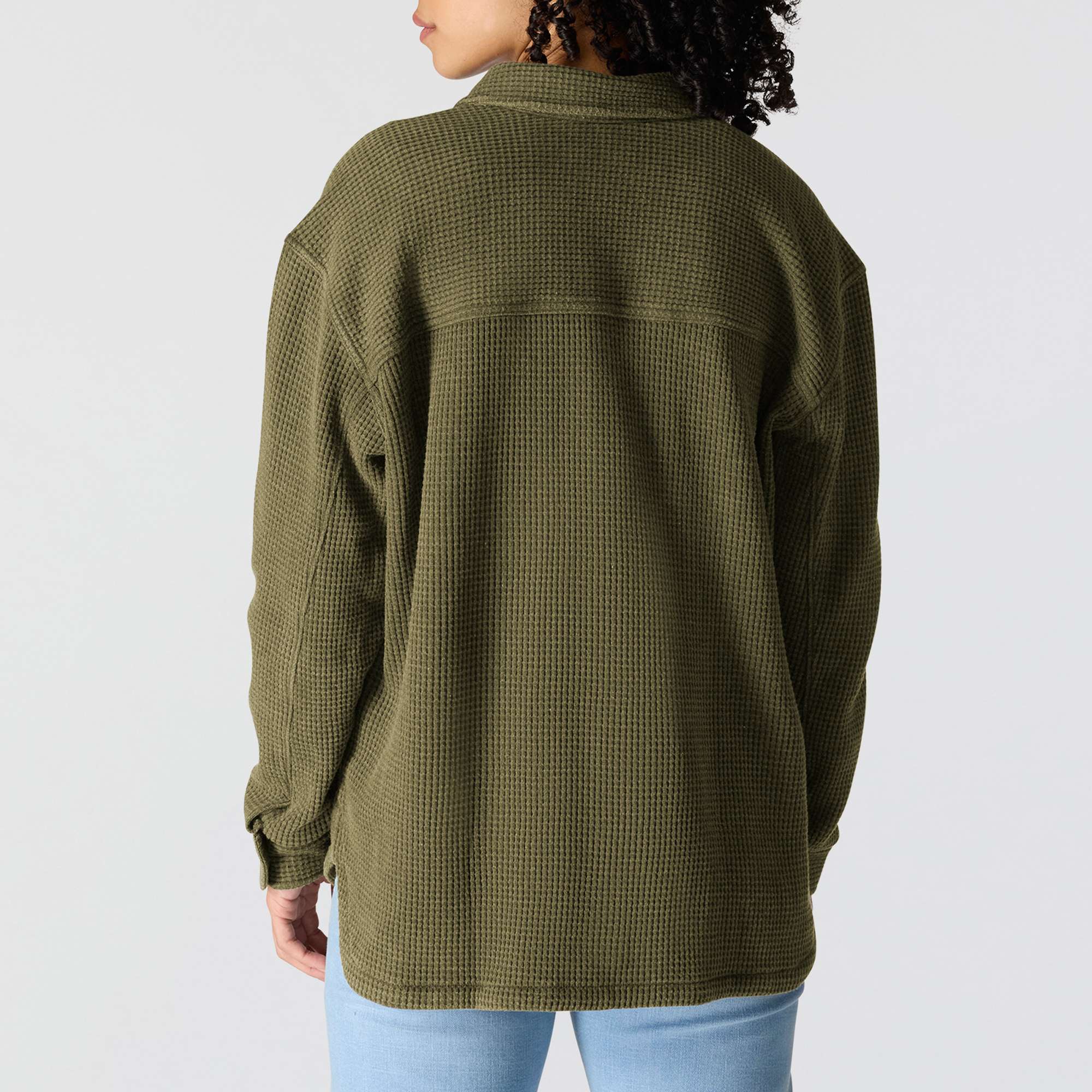 Women's Oversized-Fit Heavyweight Waffle Knit Shirt
