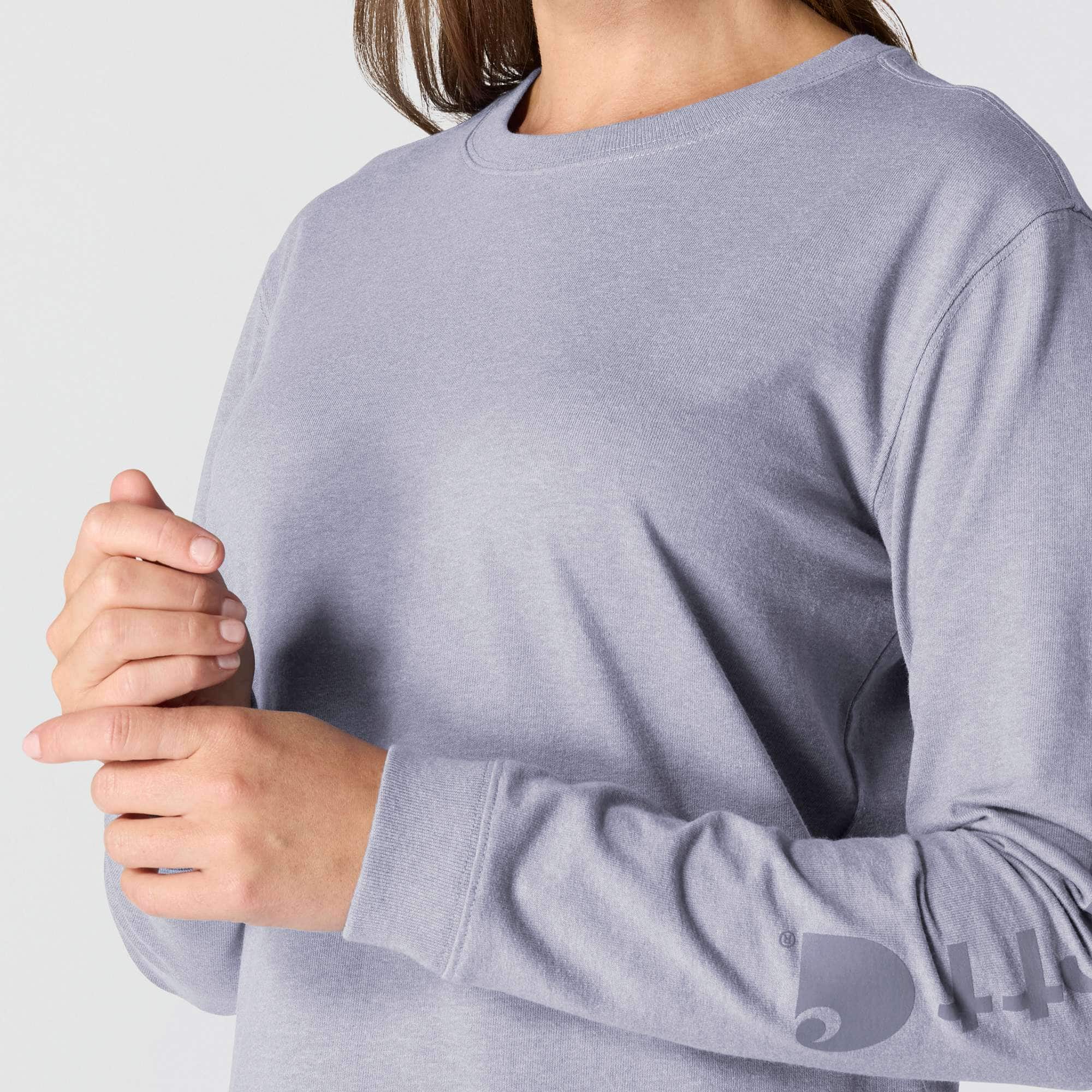 Women's Loose Fit Heavyweight Long-Sleeve Logo Sleeve Graphic T-Shirt