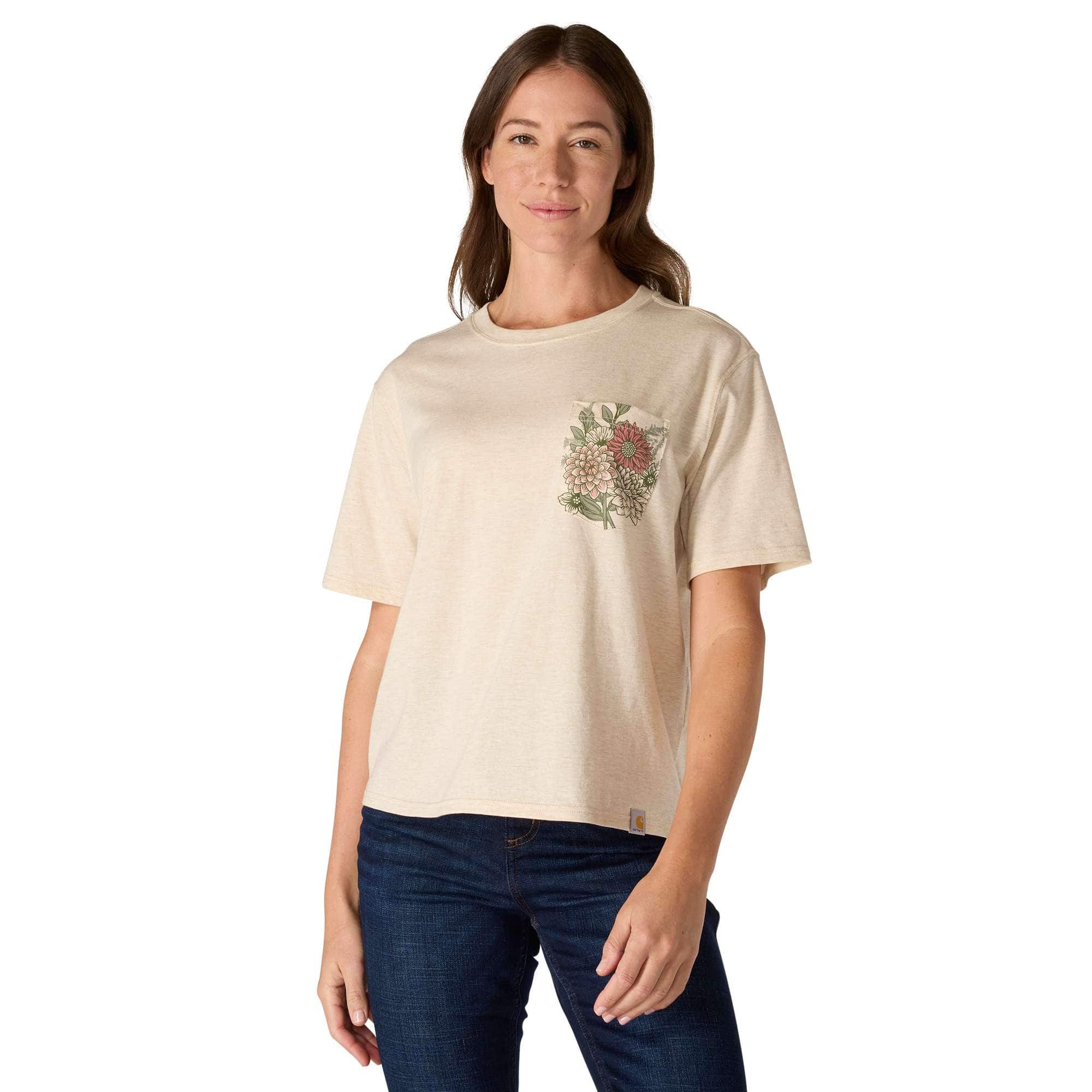 TENCEL™ Fiber Series Loose Fit Short-Sleeve Flower Pocket T-Shirt