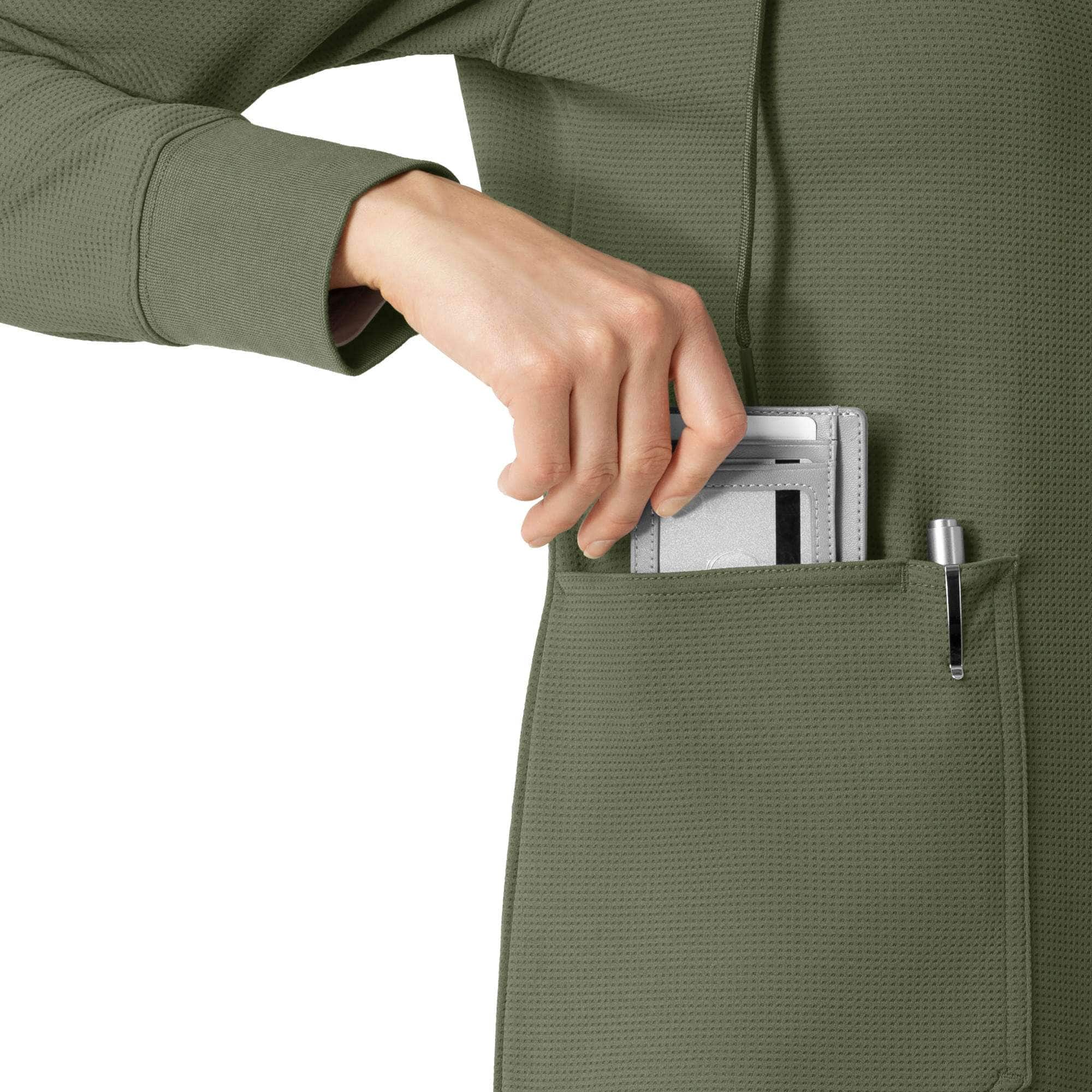 Women's Full Zip Waffle Scrub Hoodie