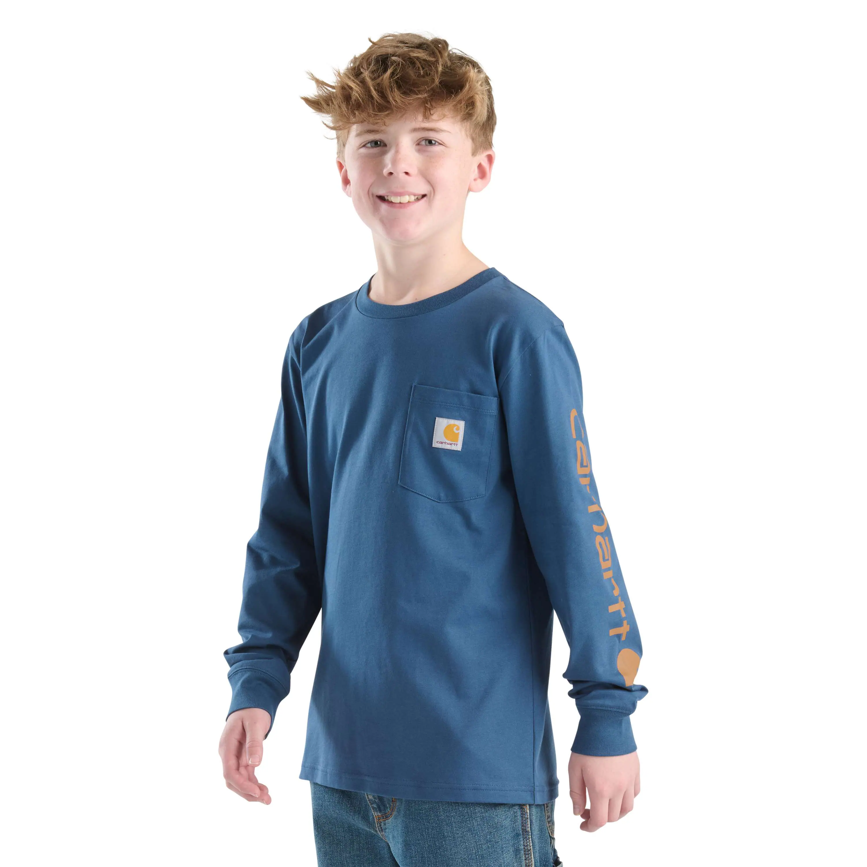 Boys' Long Sleeve Graphic Pocket T-Shirt (Toddler/Child/Youth)