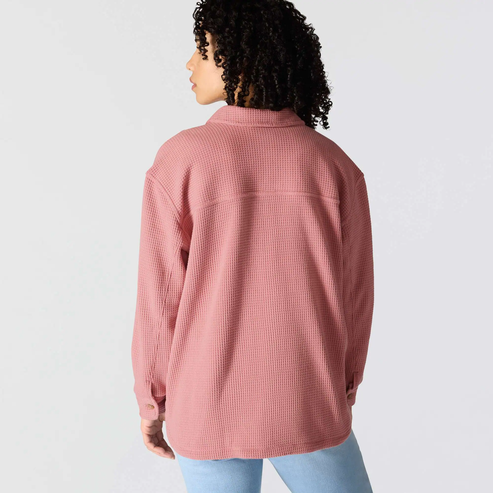 Women's Oversized-Fit Heavyweight Waffle Knit Shirt